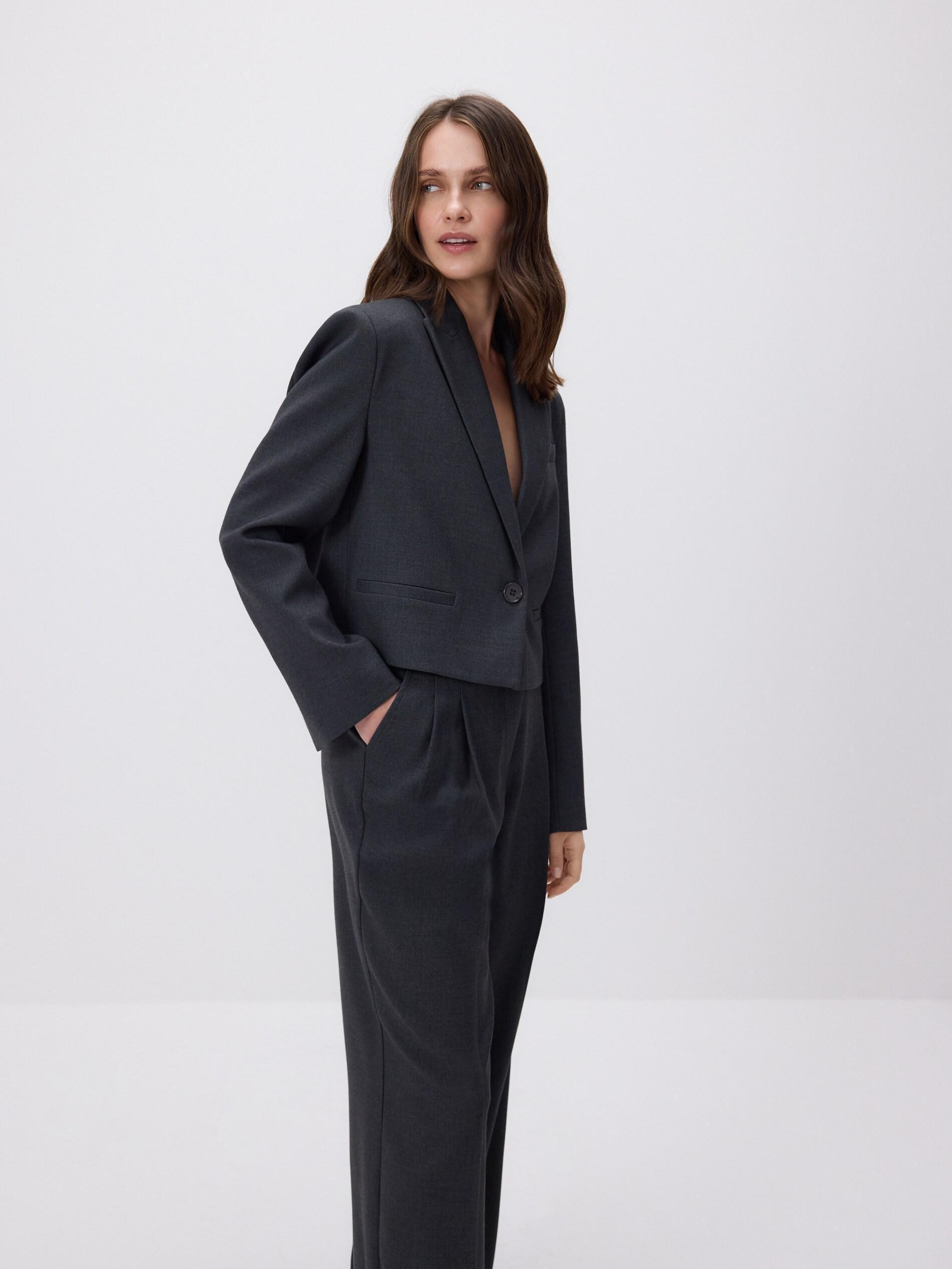 MID GREY Trousers with pressed crease, Grey, large image number 2