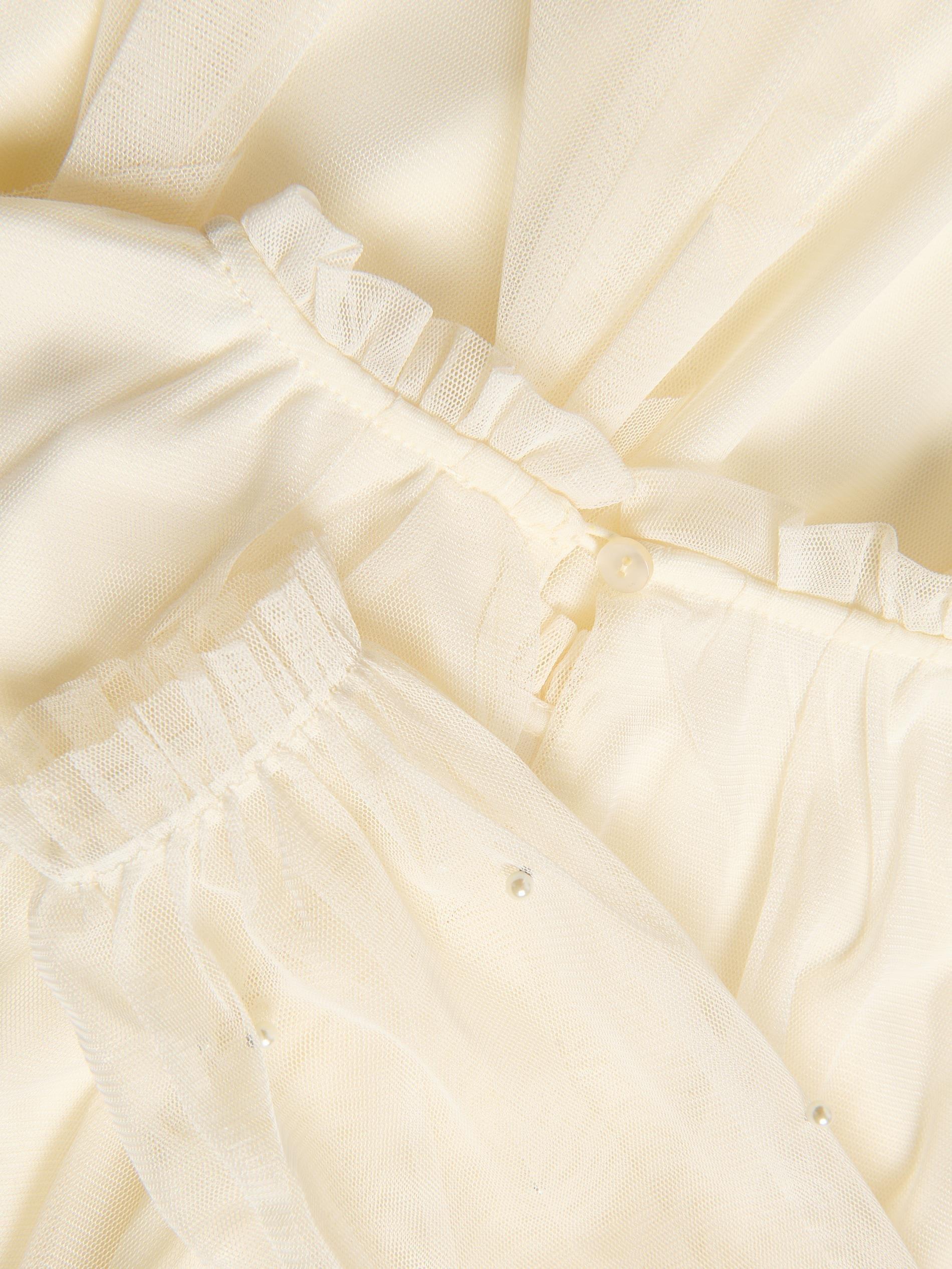 Cream Tulle Dress, Kids Girls, Ivory, large image number 4