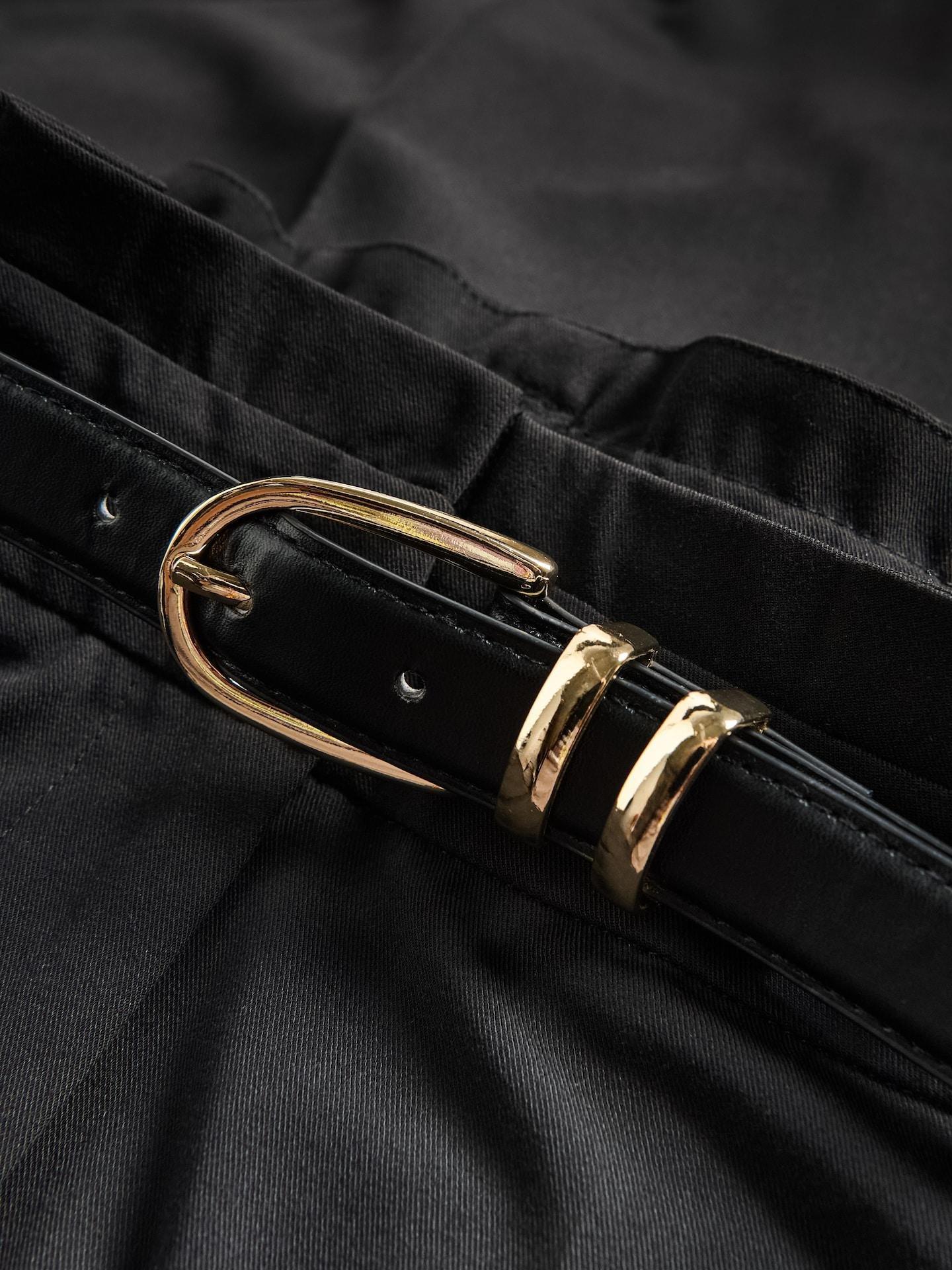 Black Wide Leg Trousers, Black, large image number 1