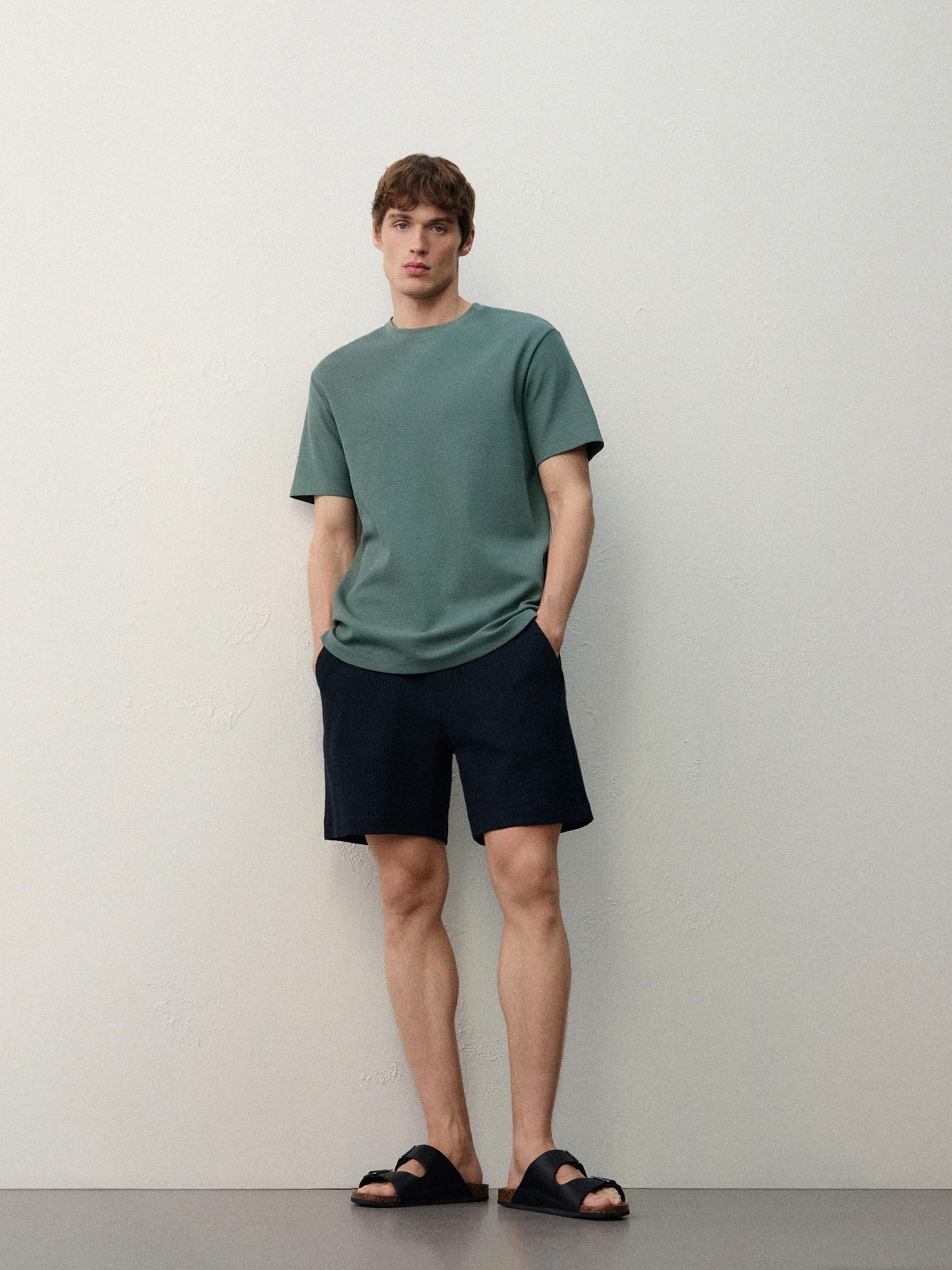NAVY Structured regular fit shorts, , medium