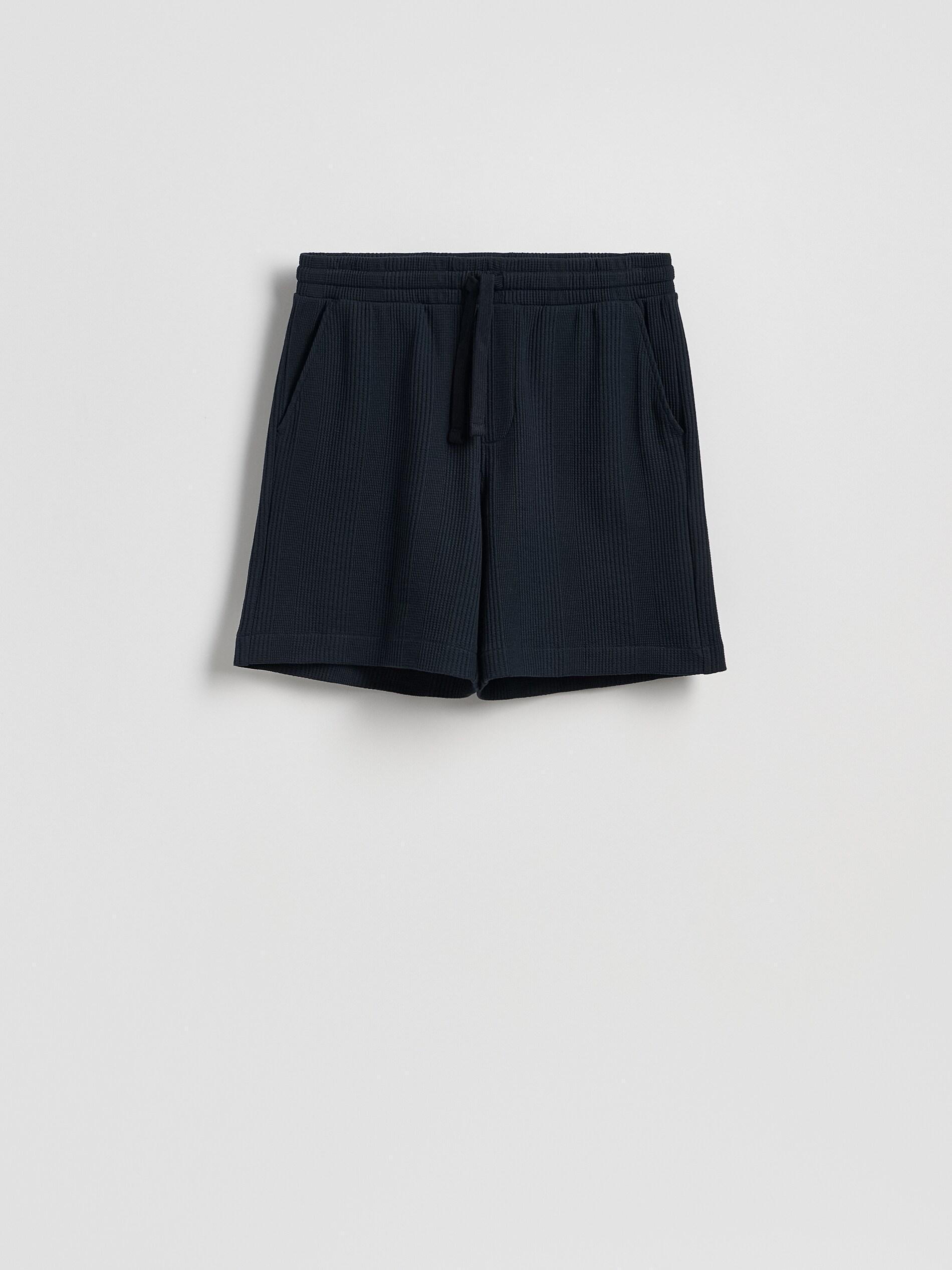 NAVY Structured regular fit shorts, Navy, large image number 1