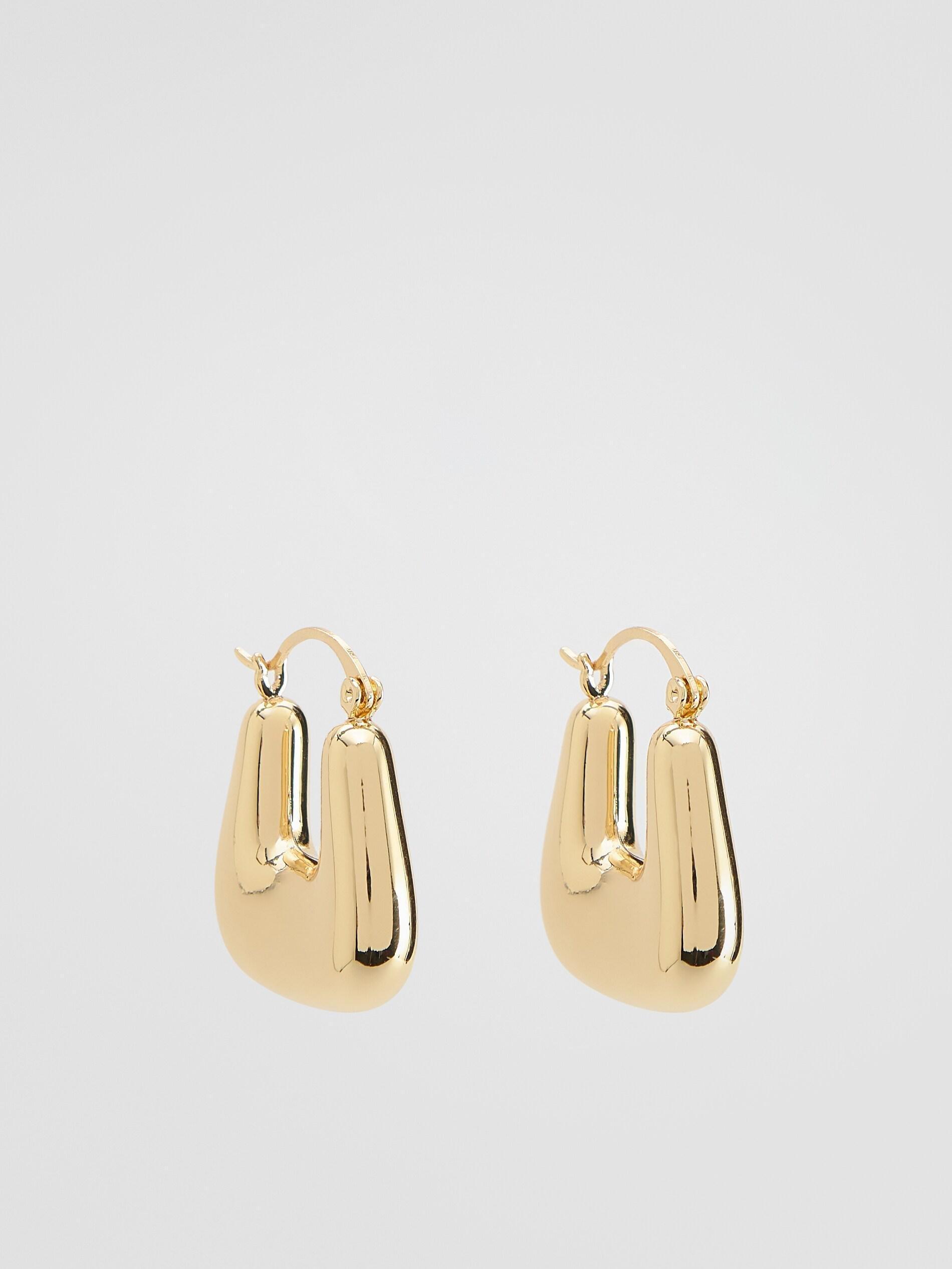 Gold Geometric Earrings, Golden, medium