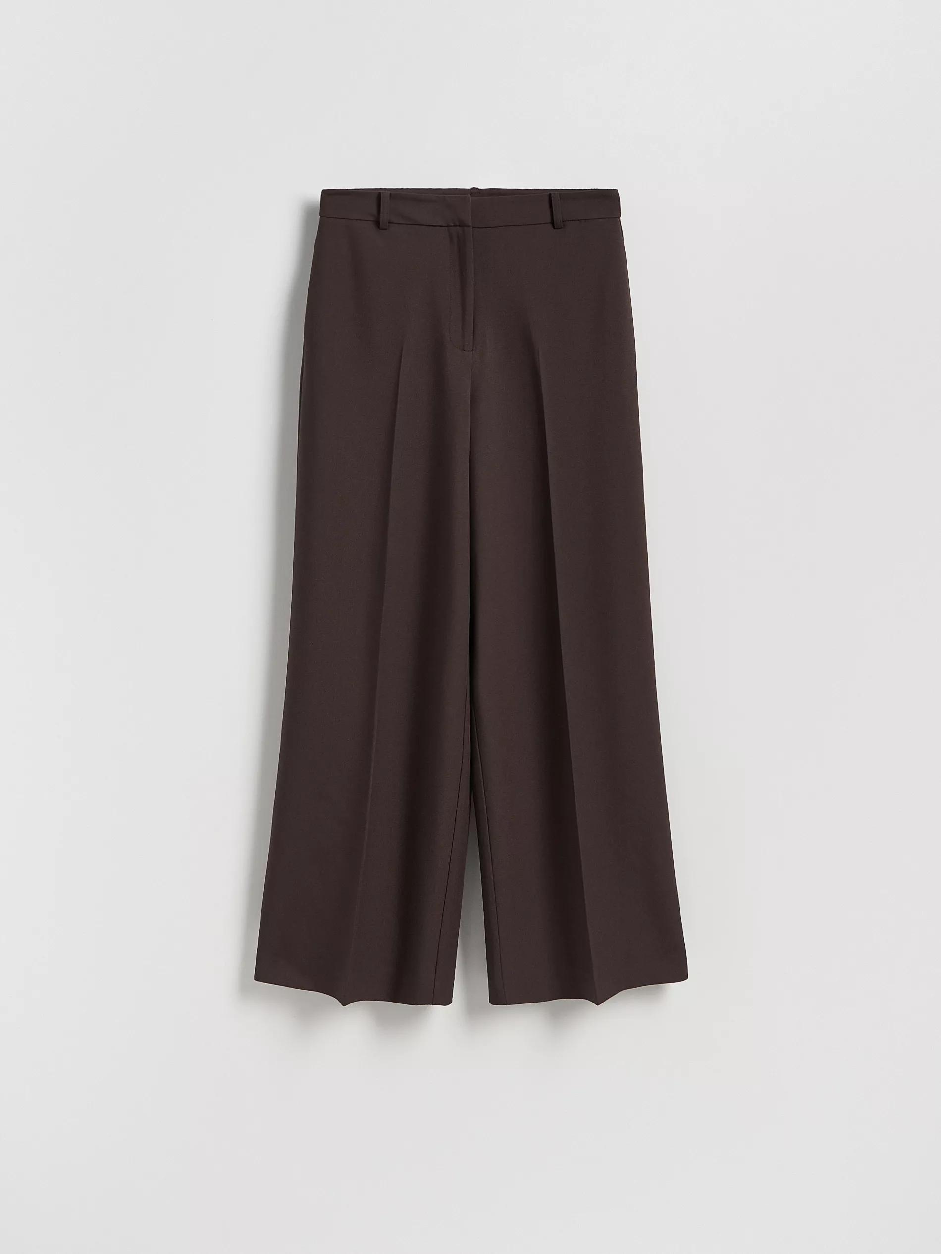 DARK BROWN Wide trousers with crease, Brown, large image number 4