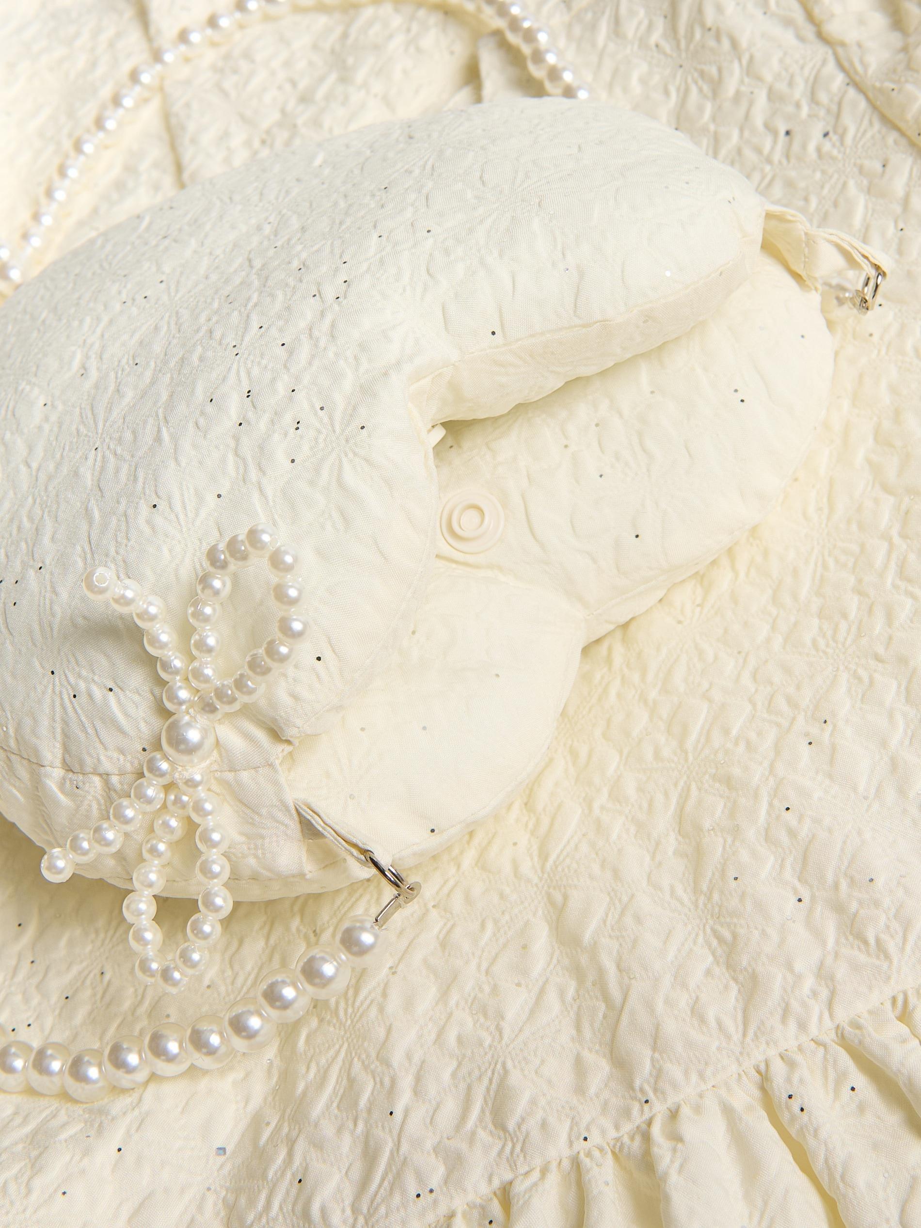 Beige Dress & Bag, Kids Girl, Ivory, large image number 6