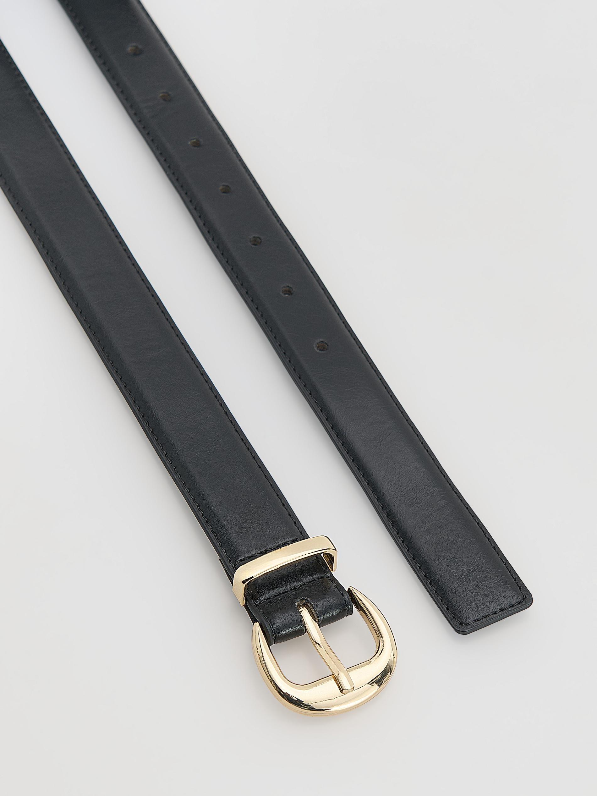 Black Combined Materials Belt, Black, large image number 1