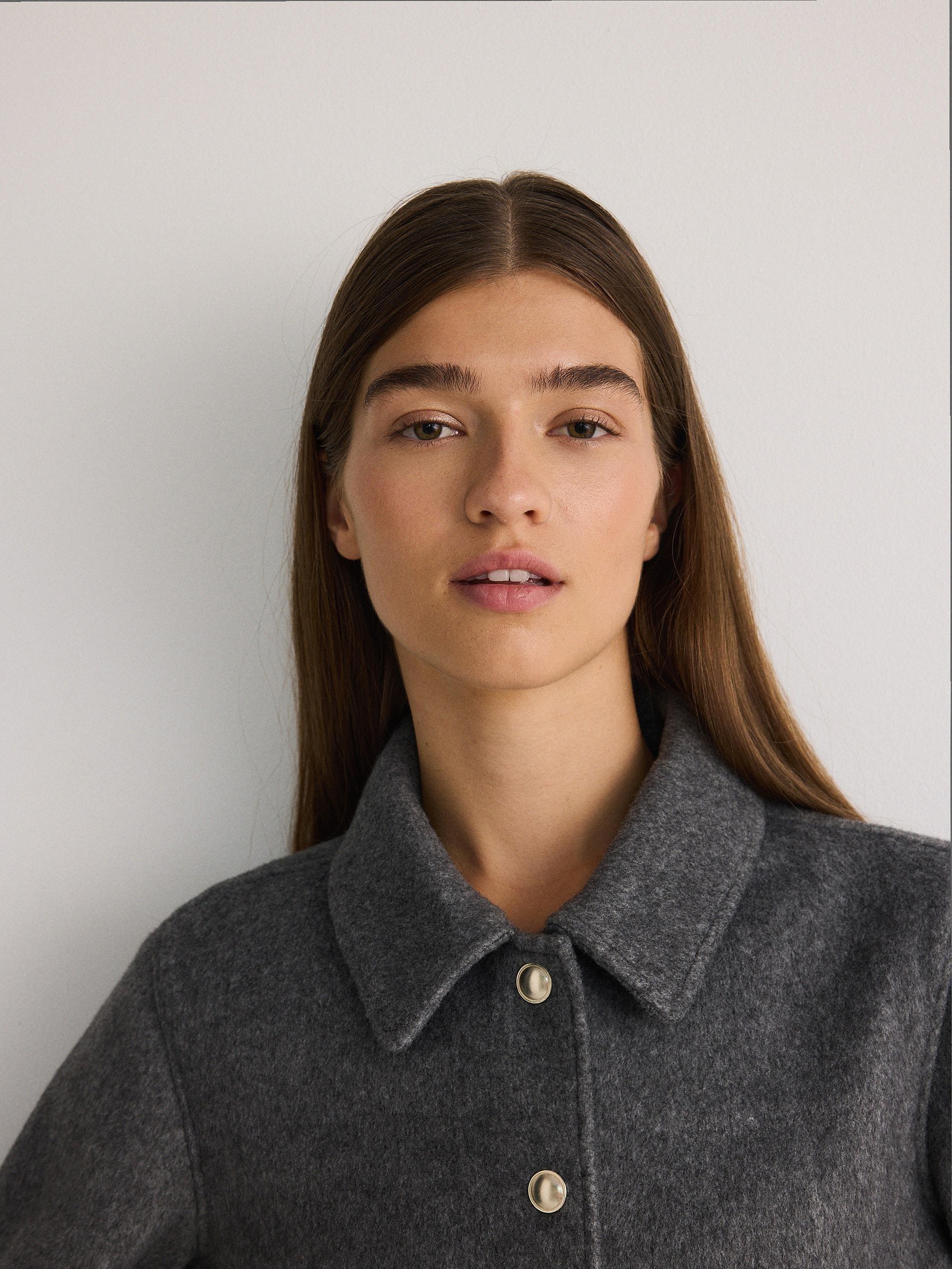 Grey Boxy Fit Jacket, , large image number 2