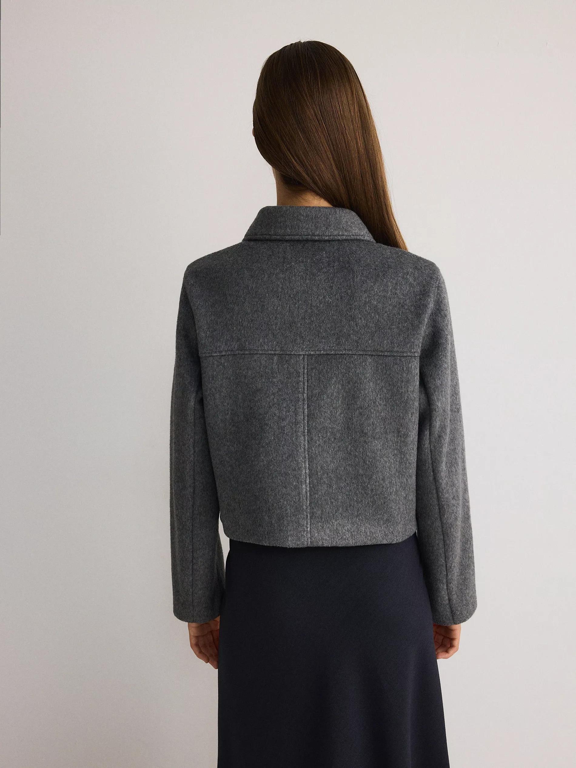 Grey Boxy Fit Jacket, , large image number 3