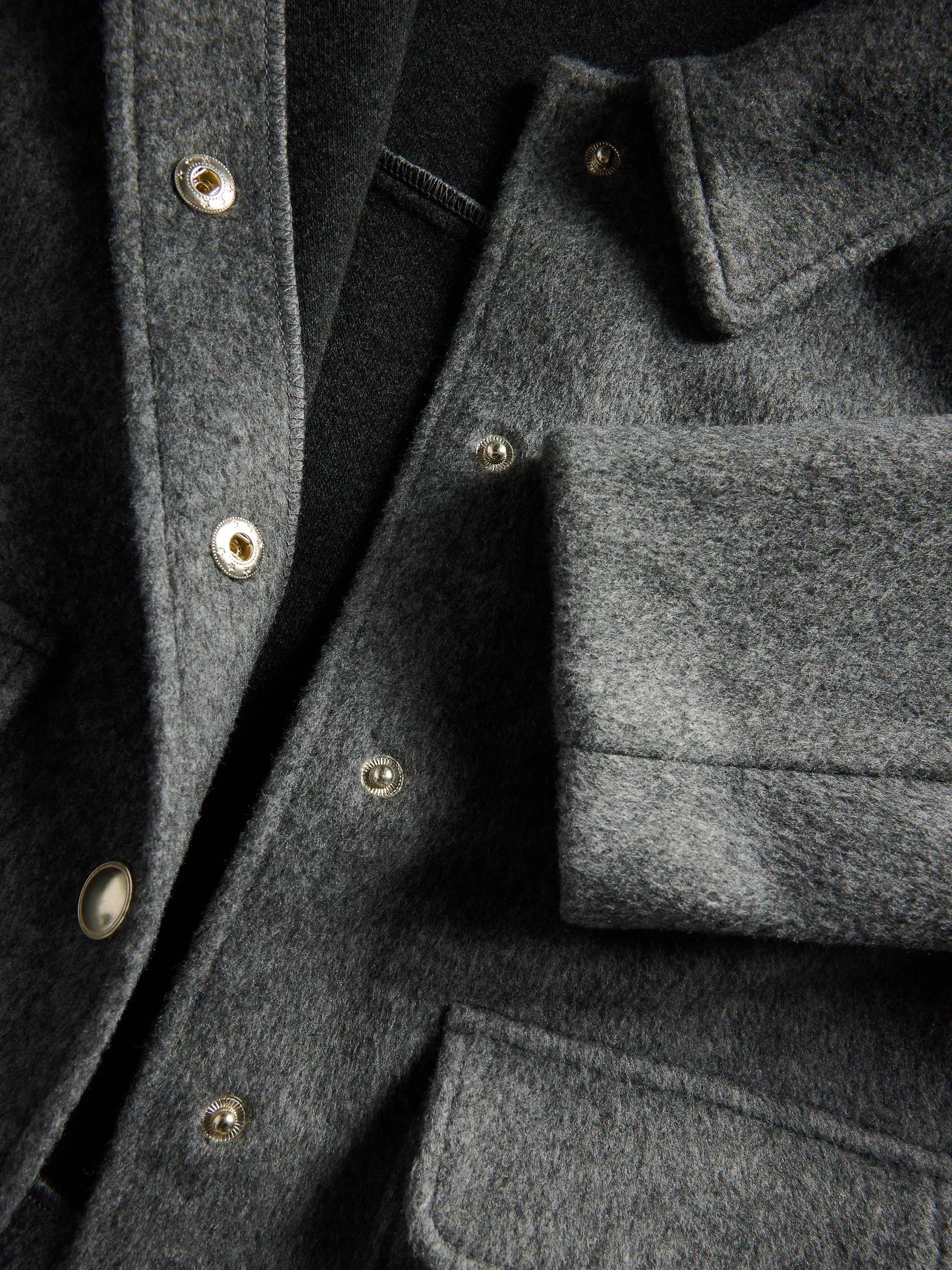 Grey Boxy Fit Jacket, , large image number 5