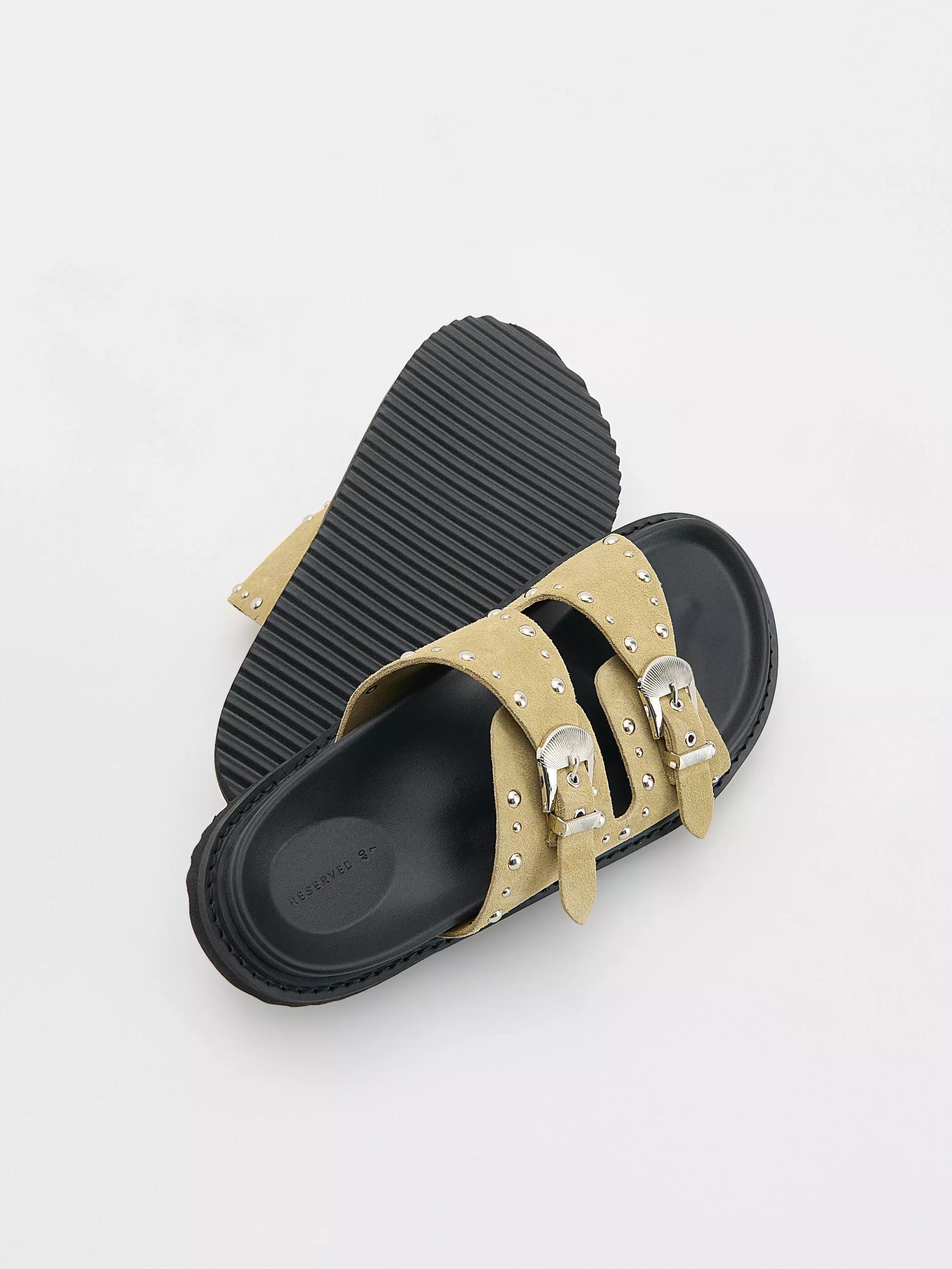 Green Suede Sliders With Buckles, , large image number 5