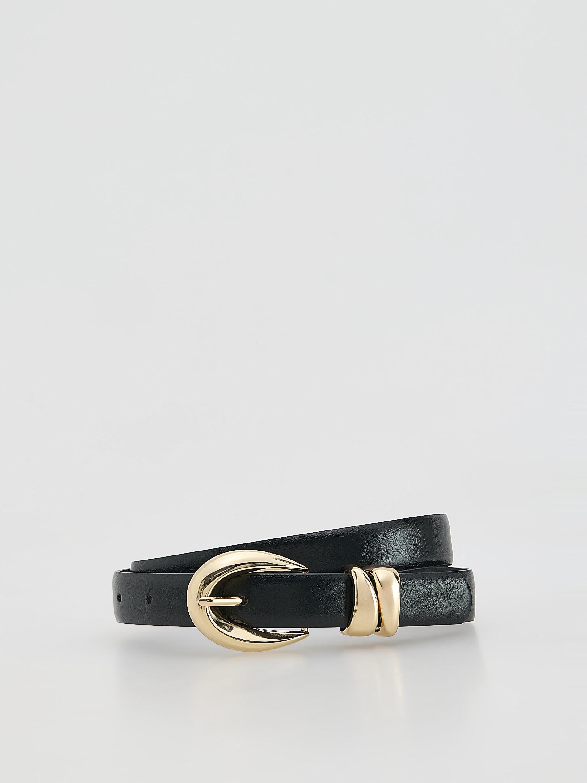 Black Belt With Decorative Buckle, Black, large image number 0