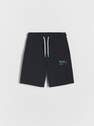 Reserved - Black Bermuda Shorts, Kids Boys