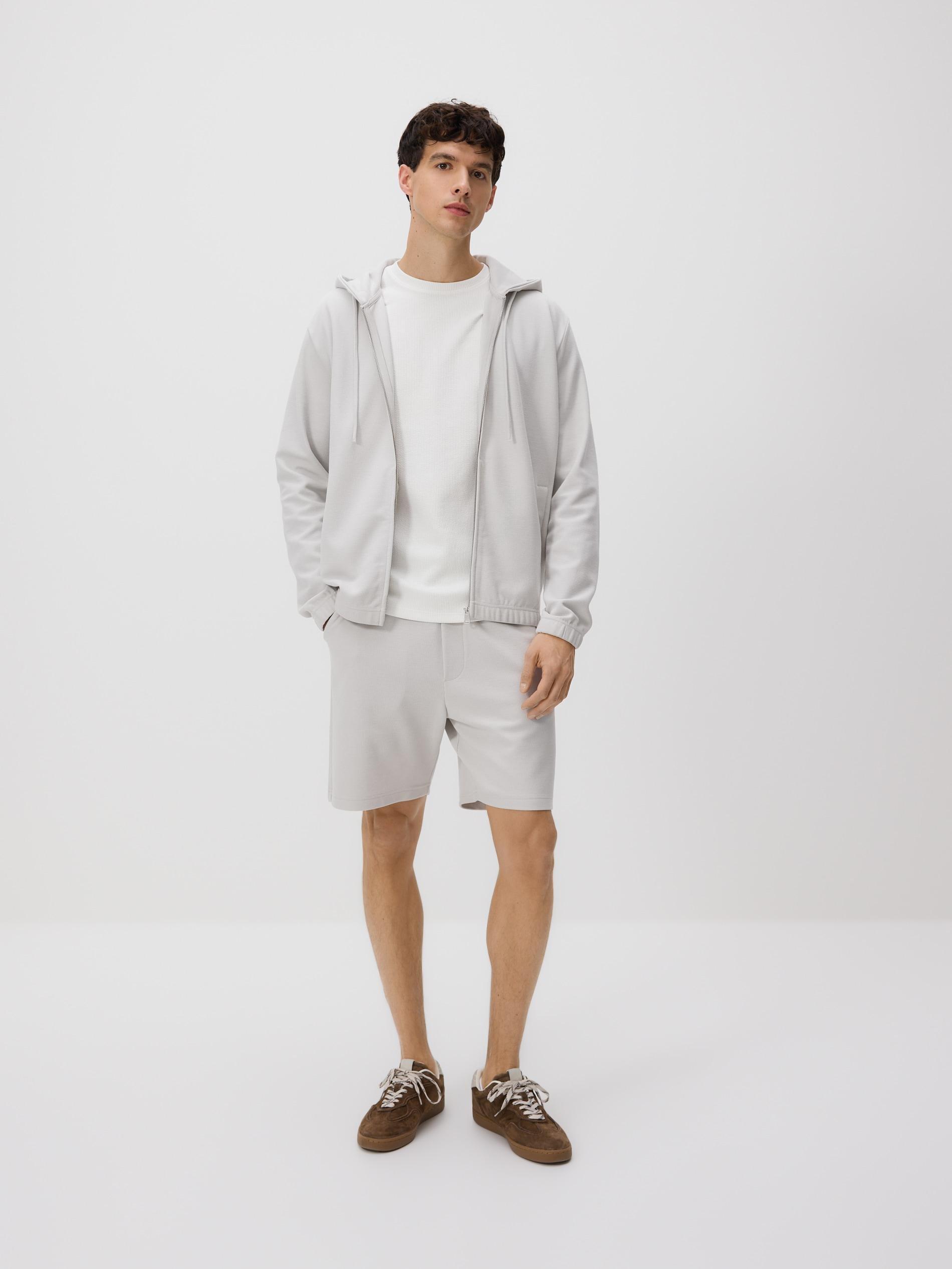 Grey Structured Regular Fit Shorts, Light grey, large image number 2