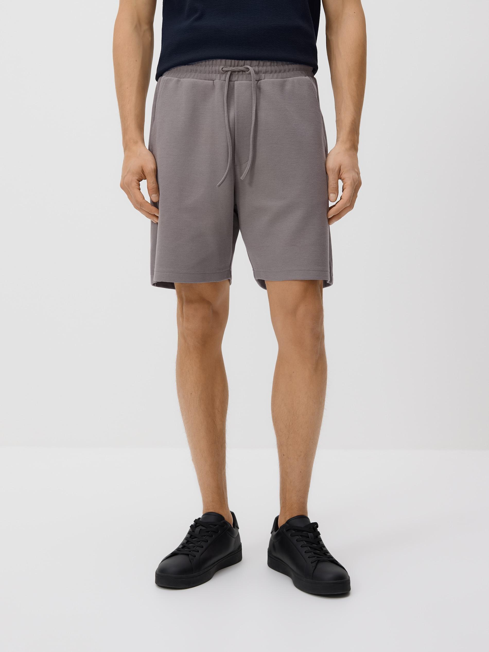 Brown Structured Regular Fit Shorts, Brown, medium