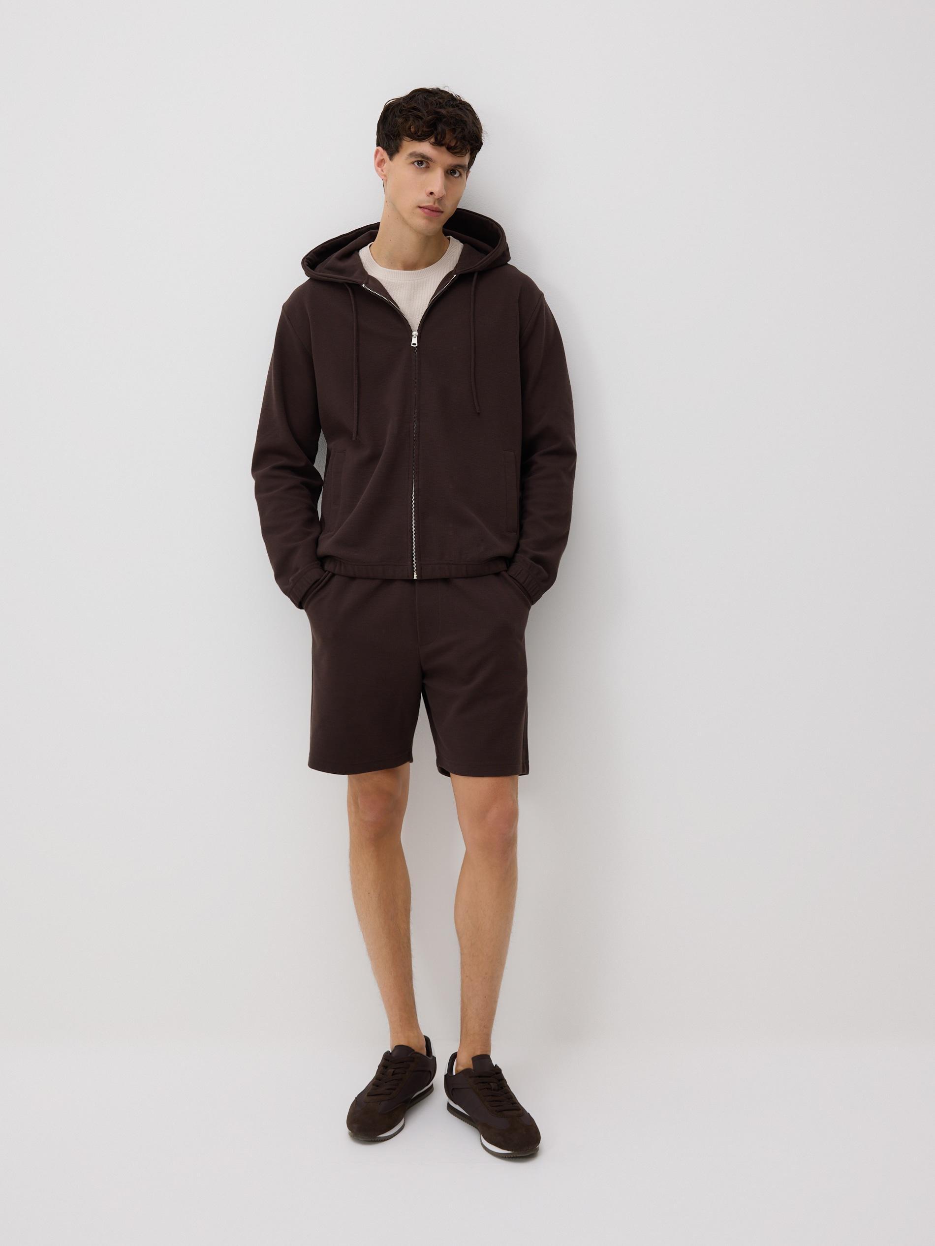 Brown Structured Regular Fit Shorts, Brown, large image number 0