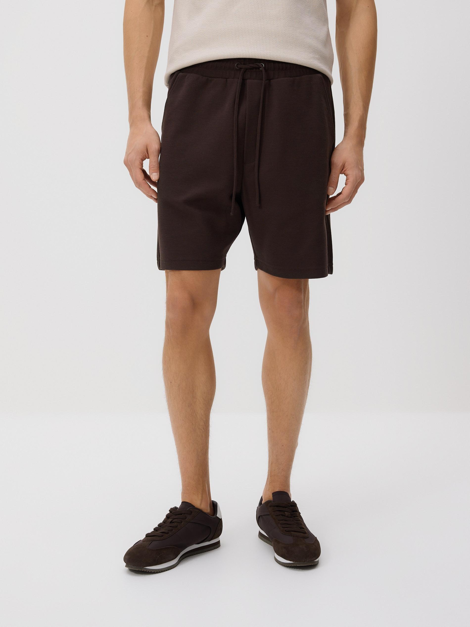 Brown Structured Regular Fit Shorts, Brown, large image number 1