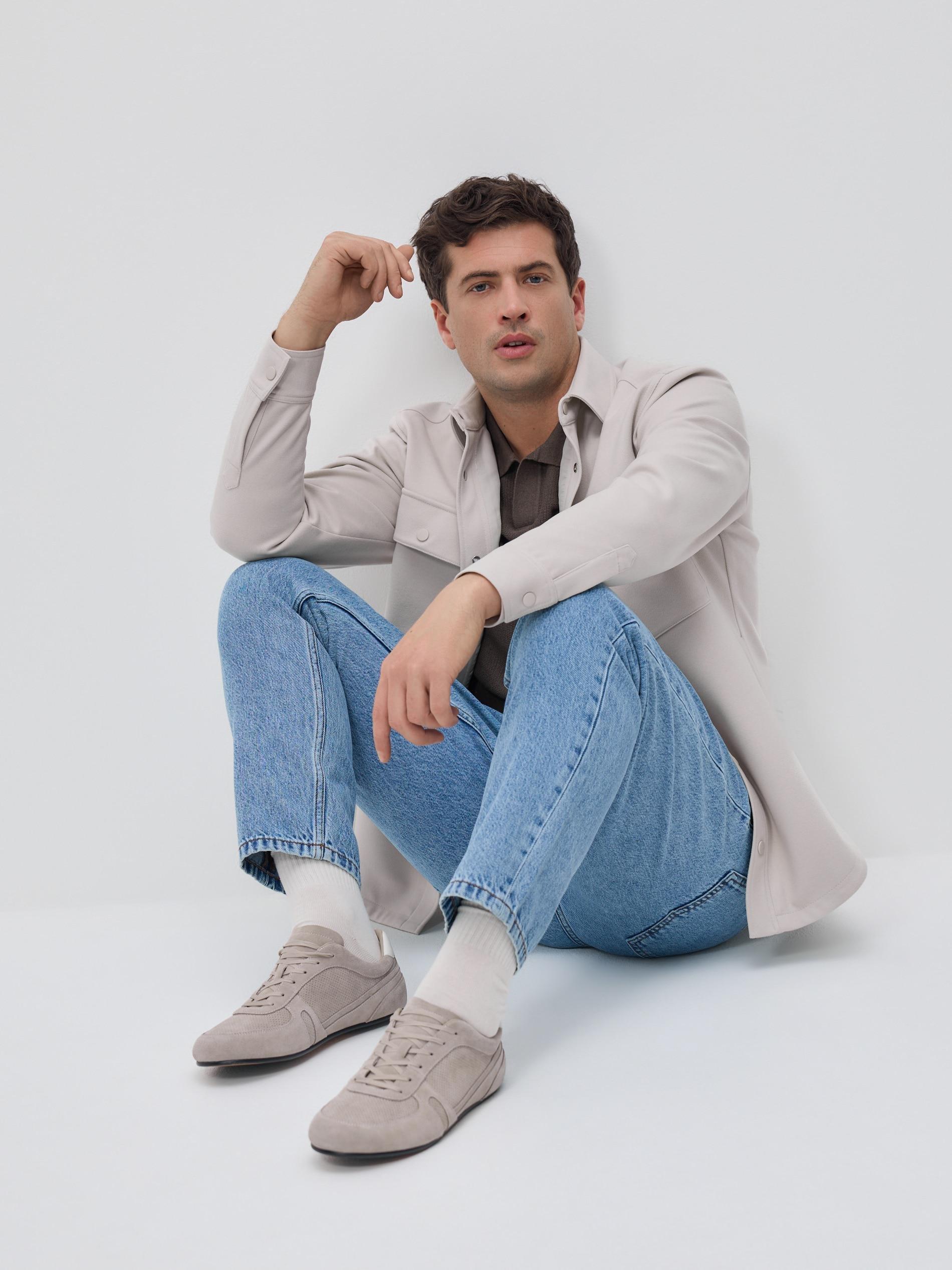 Beige Suede Sneakers, Beige, large image number 0