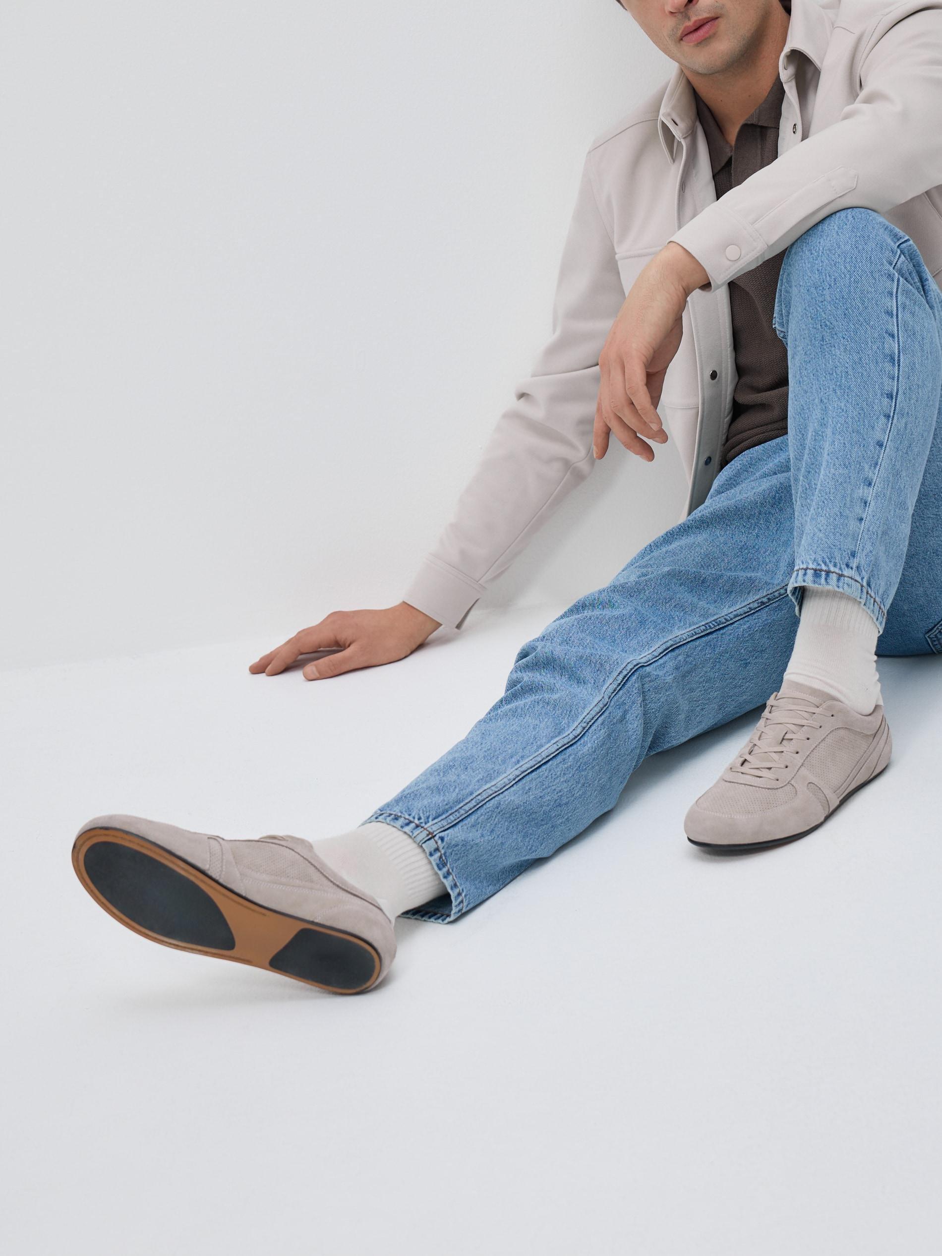 Beige Suede Sneakers, Beige, large image number 1