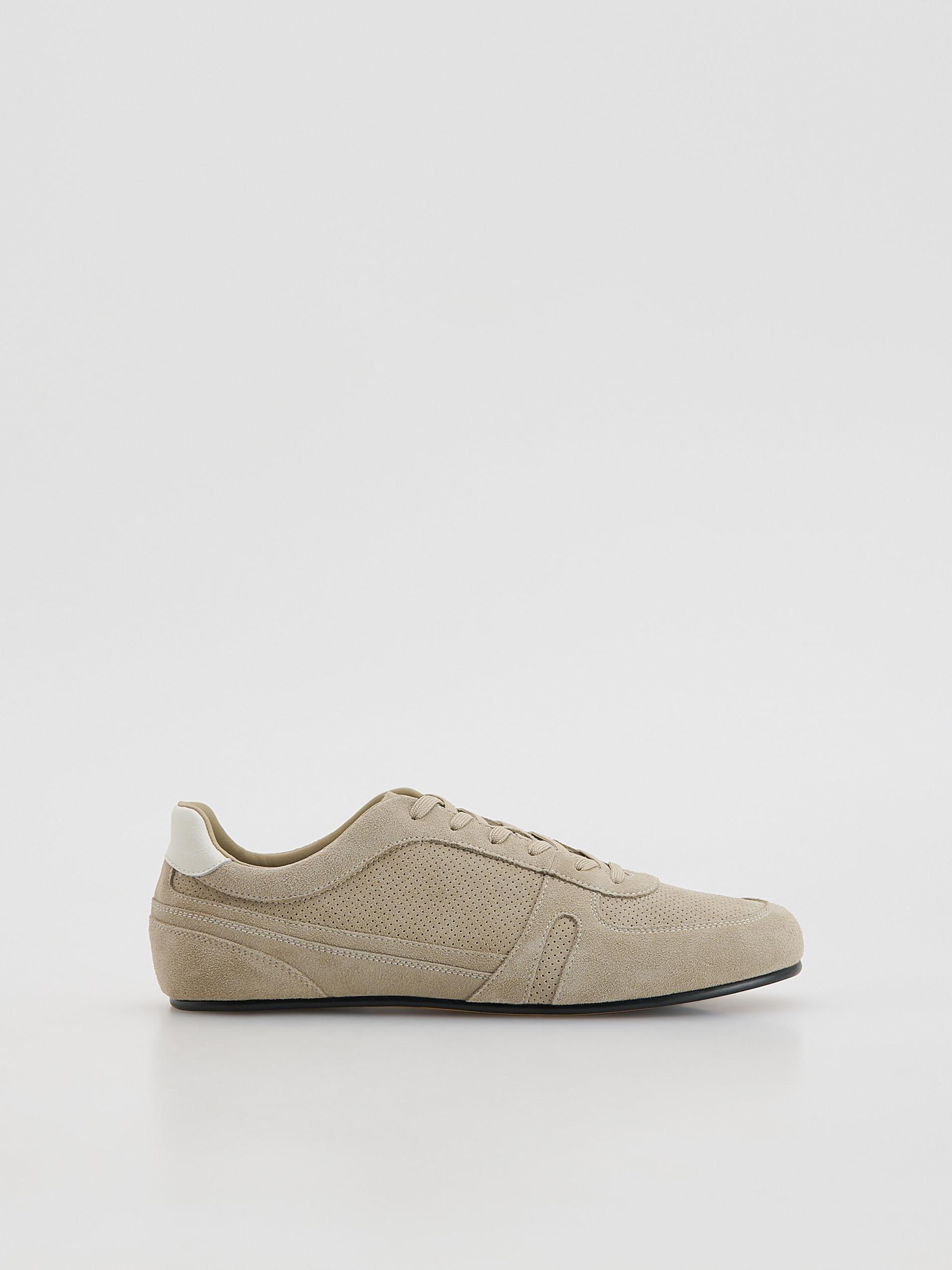 Beige Suede Sneakers, Beige, large image number 3
