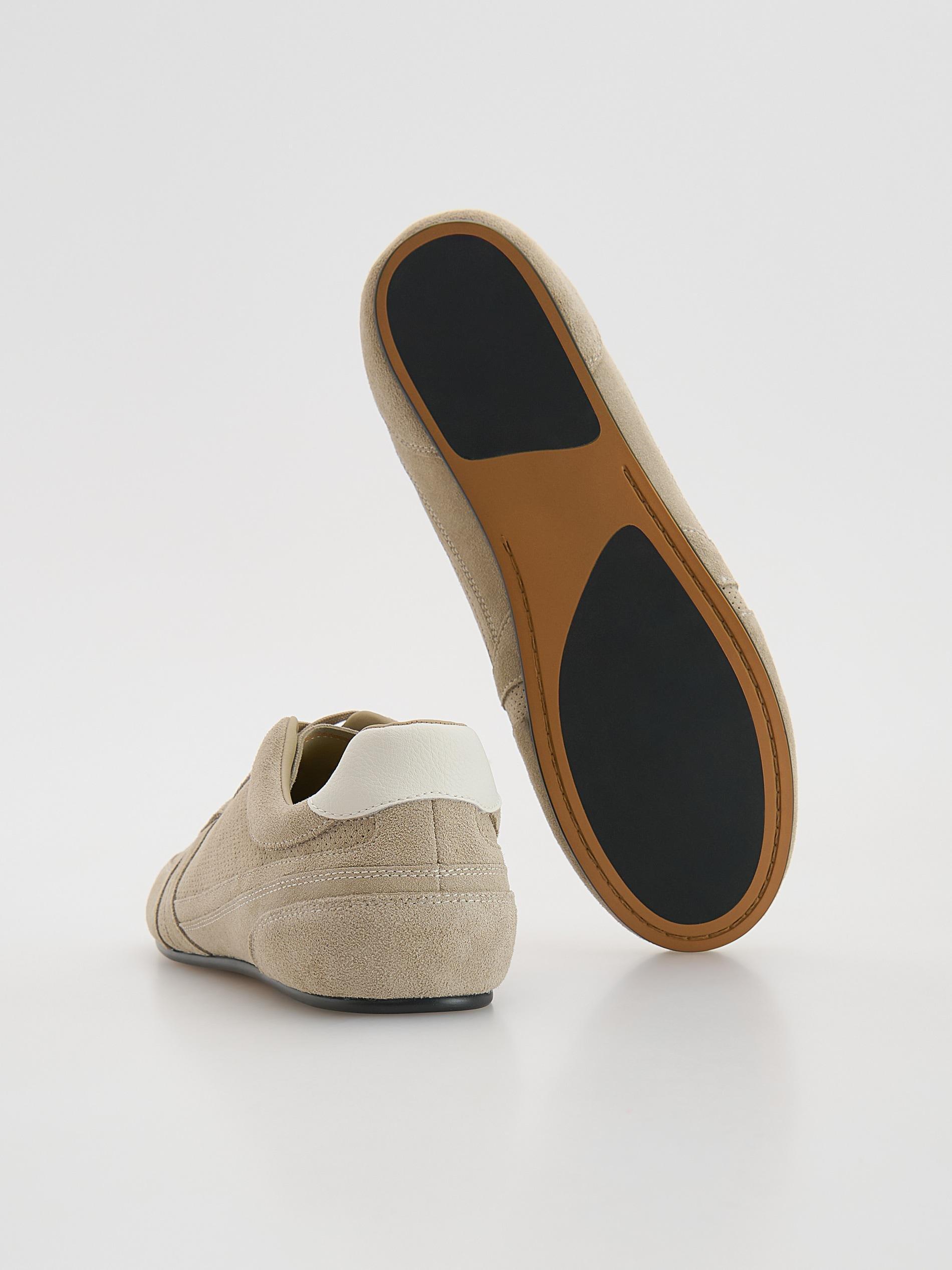 Beige Suede Sneakers, Beige, large image number 5