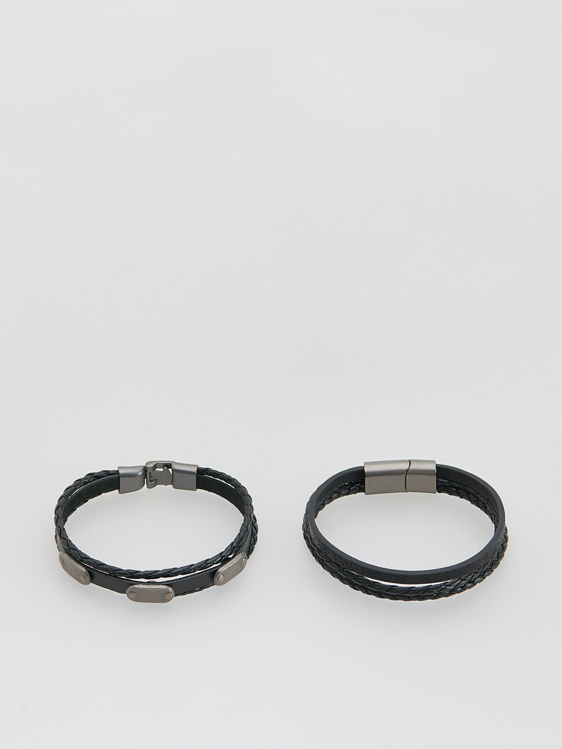 Black Set Of Bracelets, Black, large image number 1