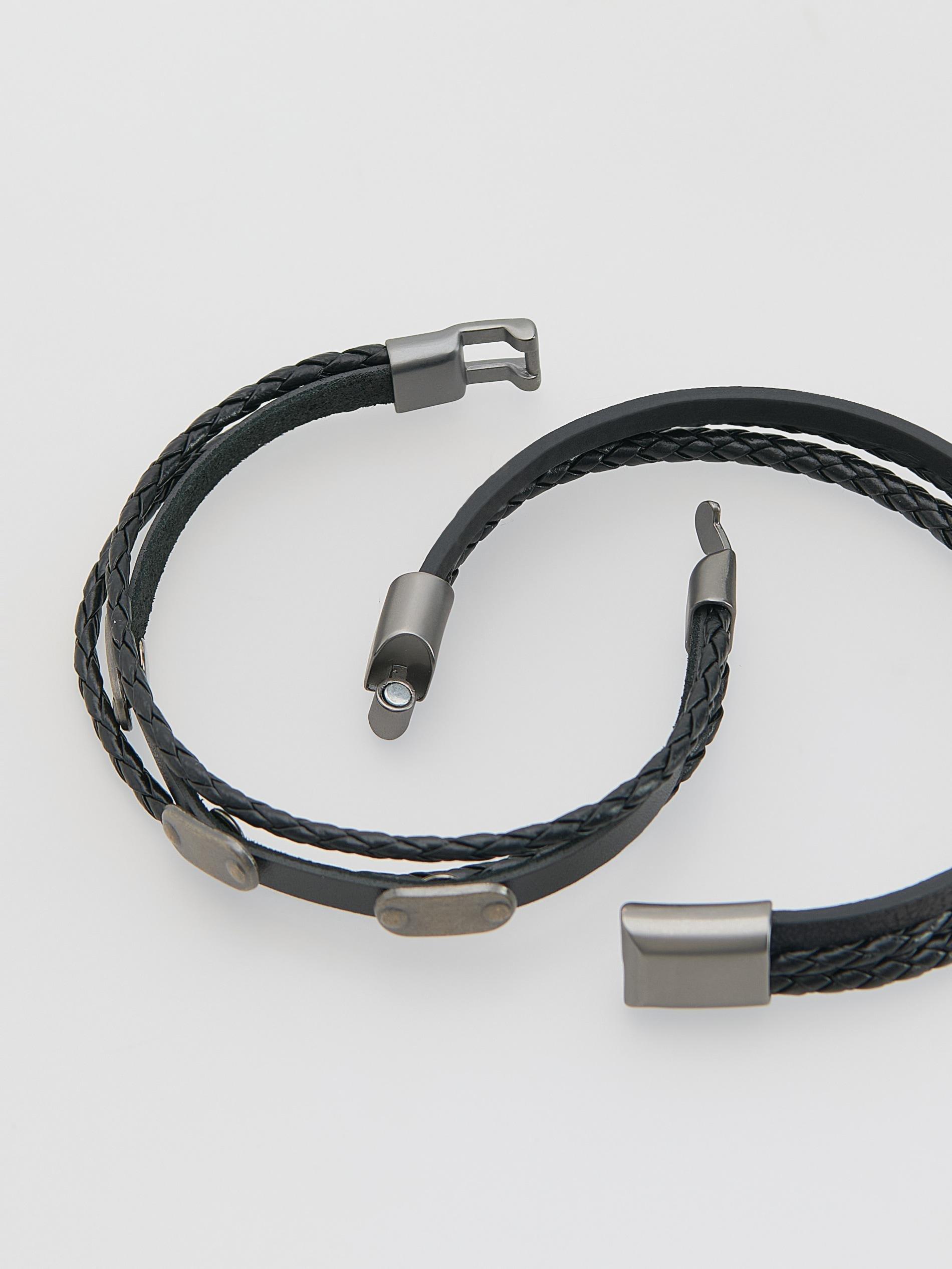 Black Set Of Bracelets, Black, large image number 3