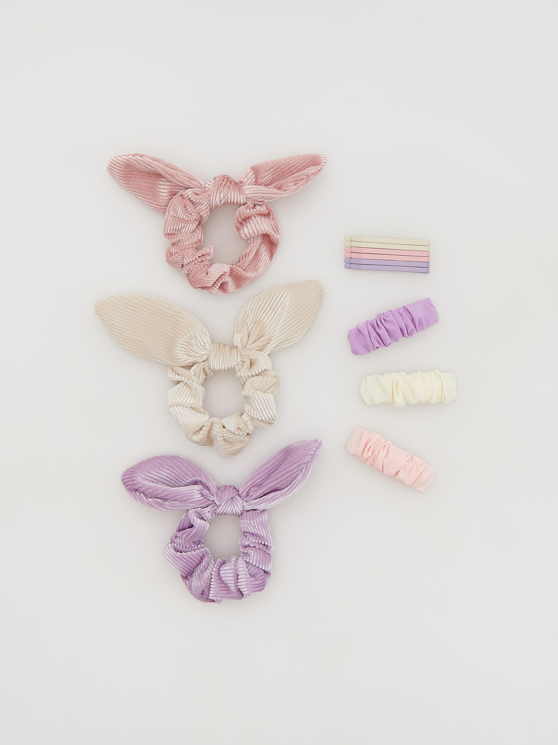 Hairpins, Hair Clips And Velour Scrunchies Set, Multicolor, large image number 0