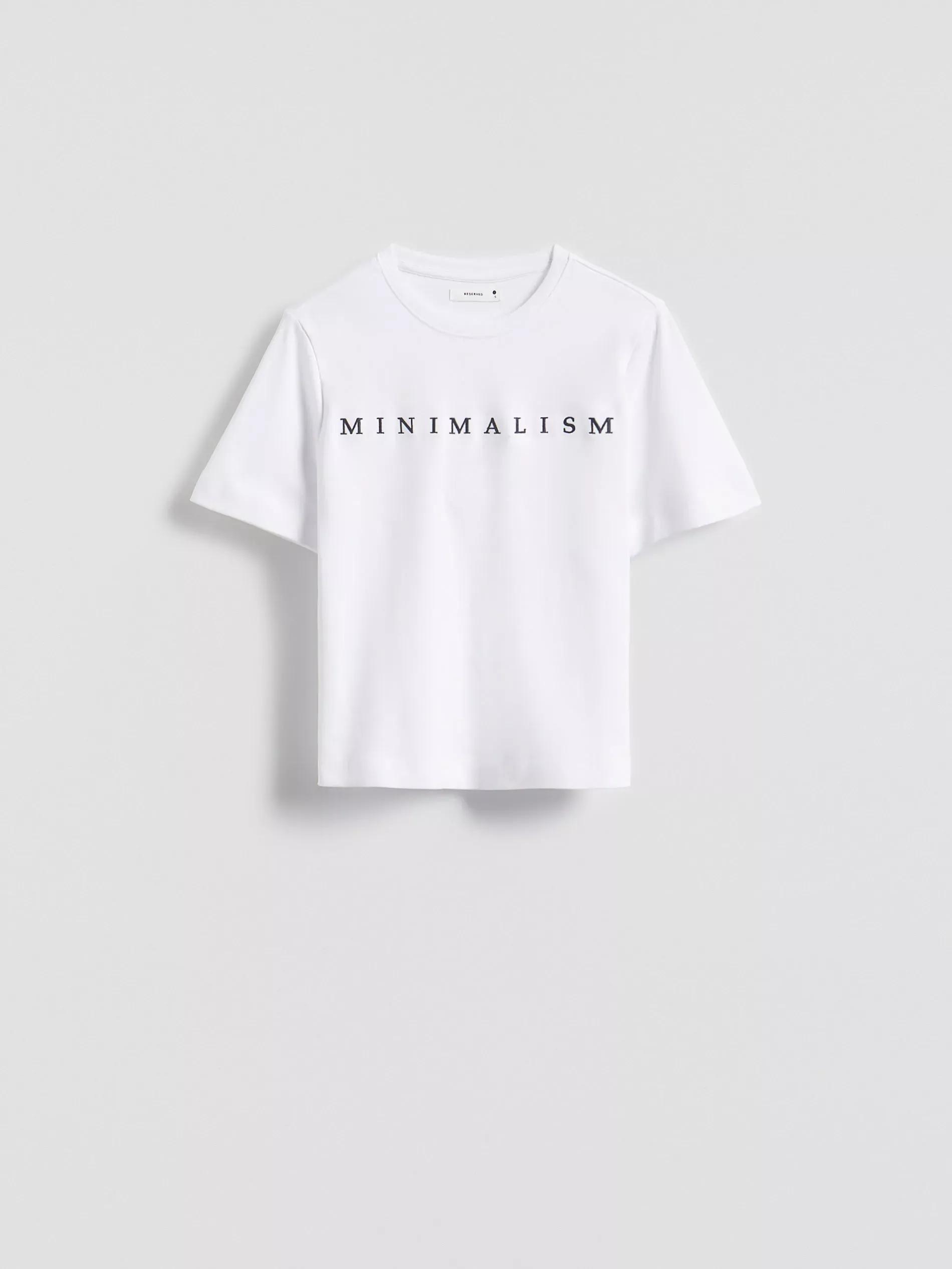 White T-shirt with embroidered lettering, , large image number 0