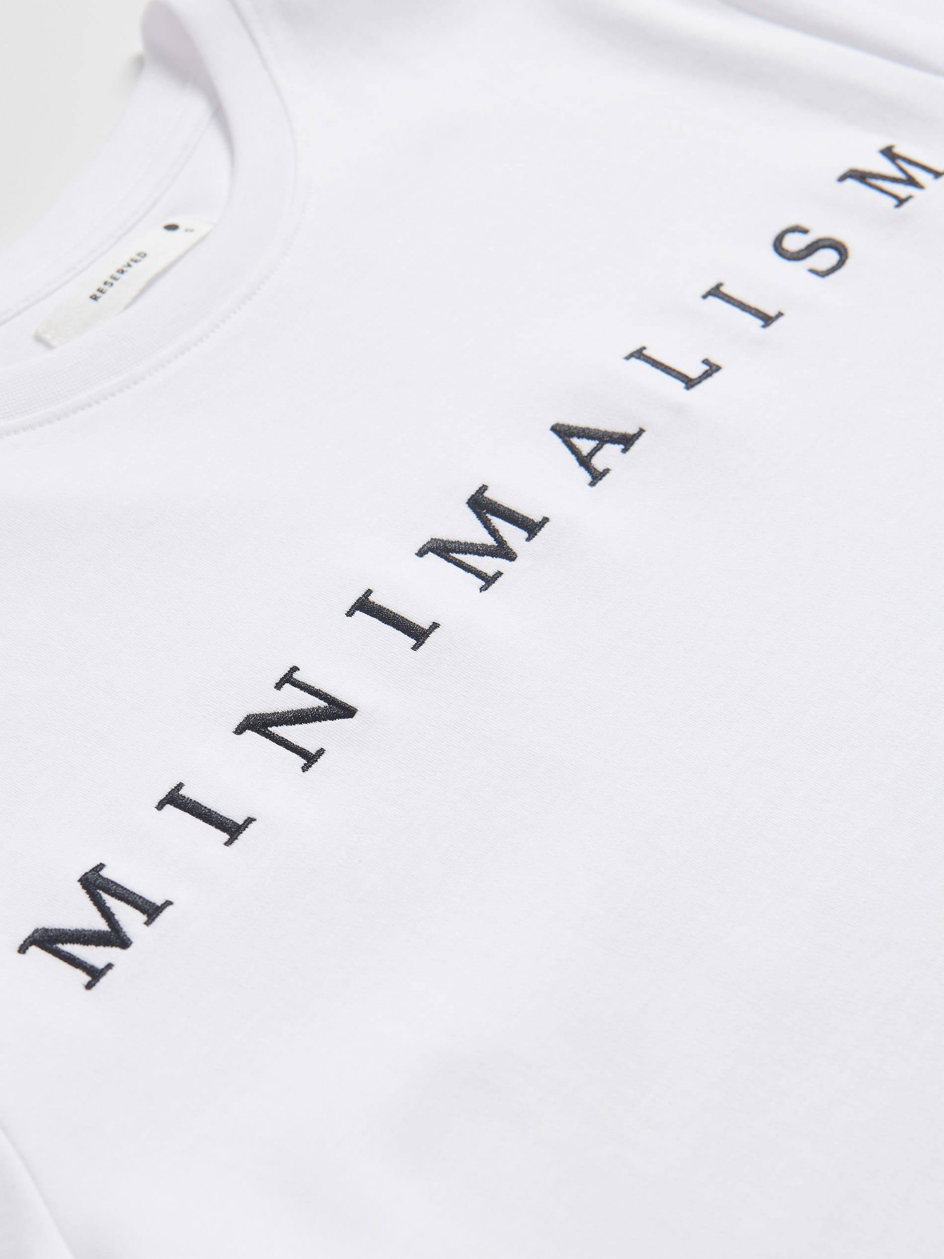 White T-shirt with embroidered lettering, , large image number 1