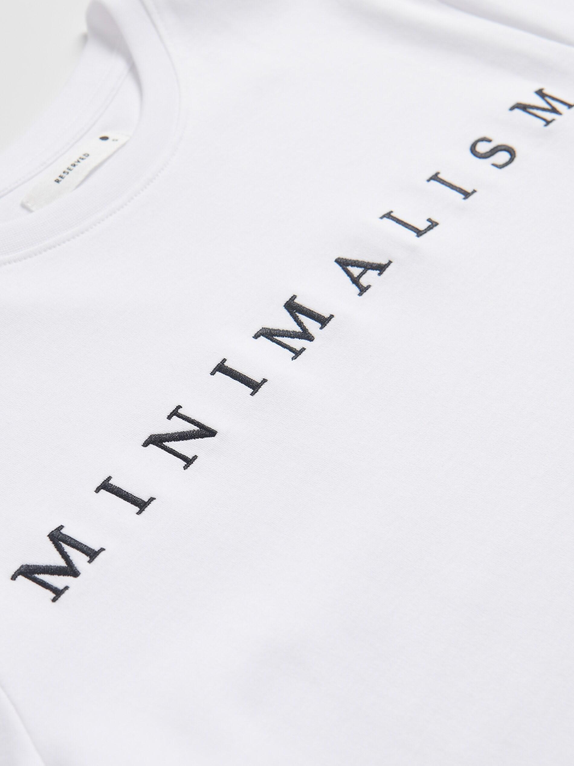 White T-shirt with embroidered lettering, White, large image number 1