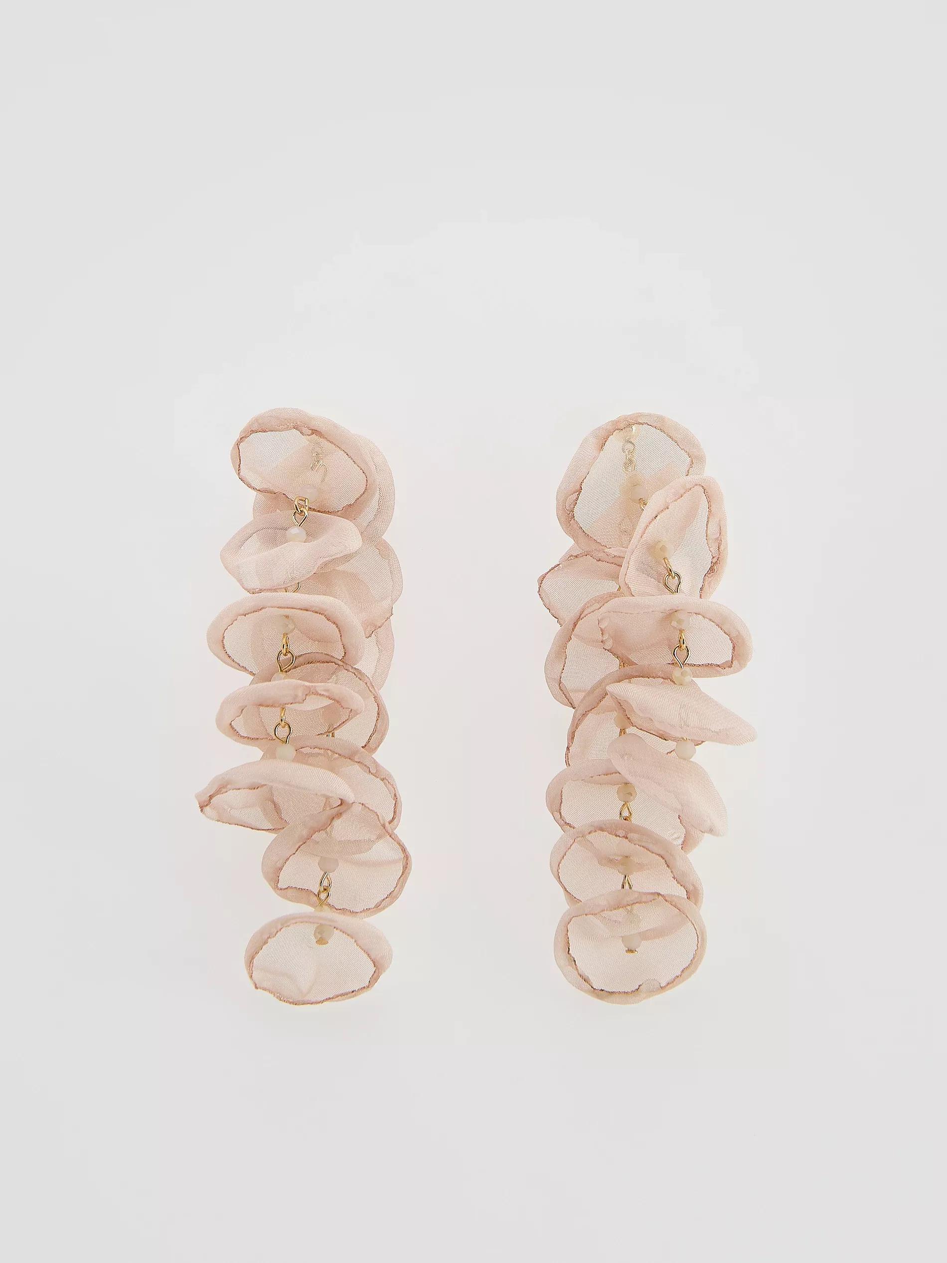 Beige Dangle Earrings, Ivory, medium