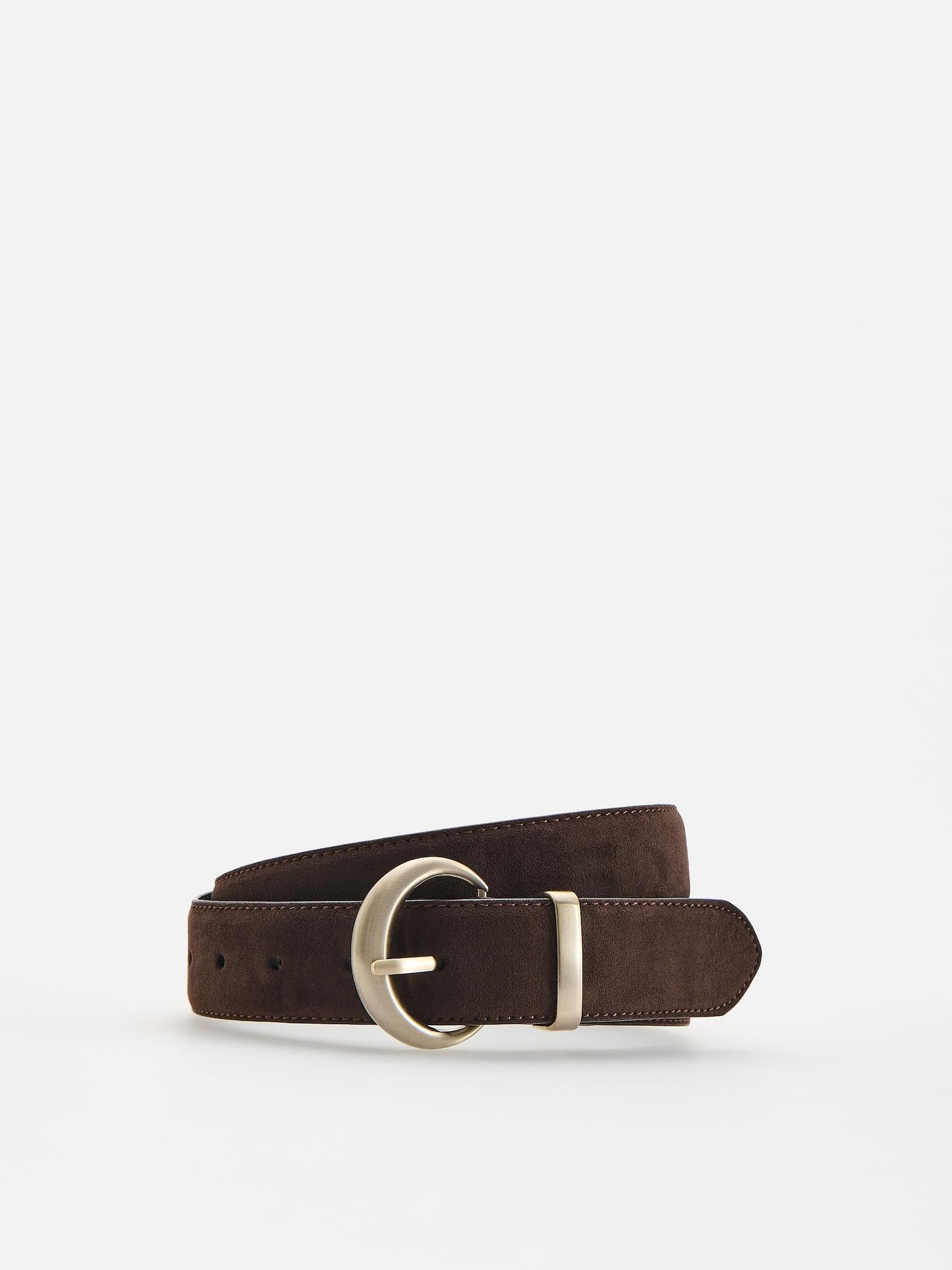 Brown Buckle Belt, Brown, large image number 0