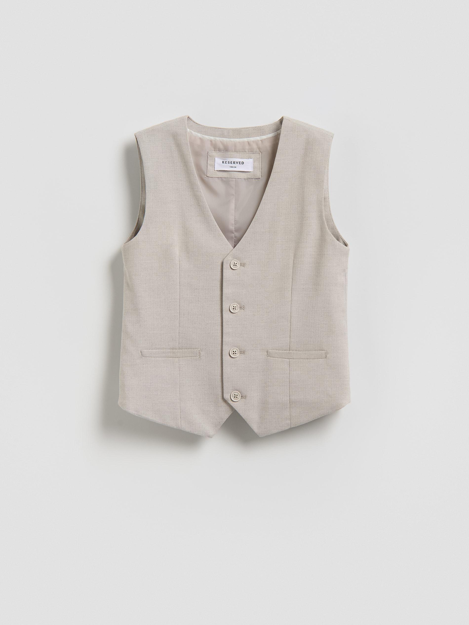 Beige Smart Elongated Waistcoat, Beige, large image number 0