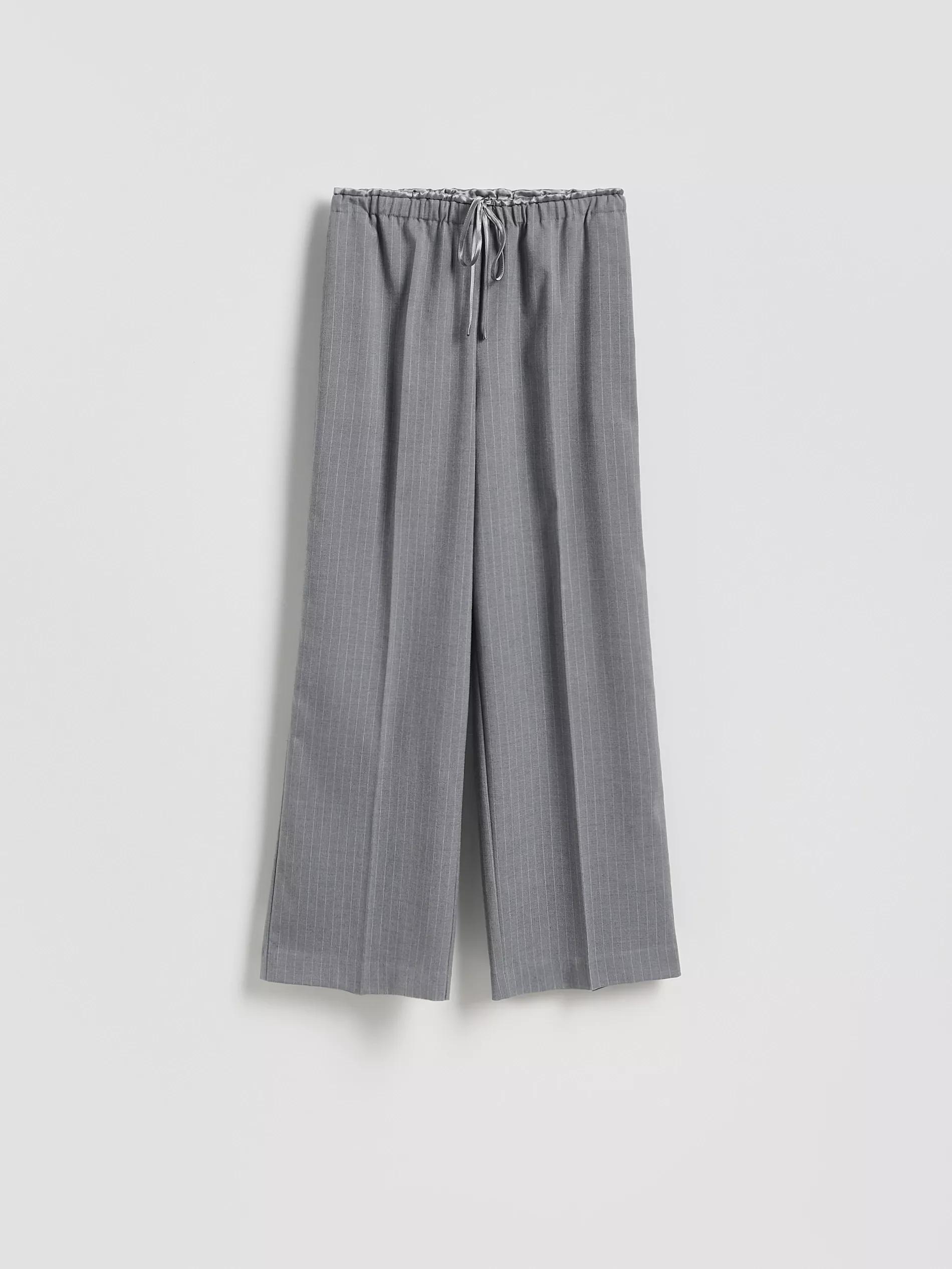 Grey Loose Rib Knit Trousers, Grey, large image number 4