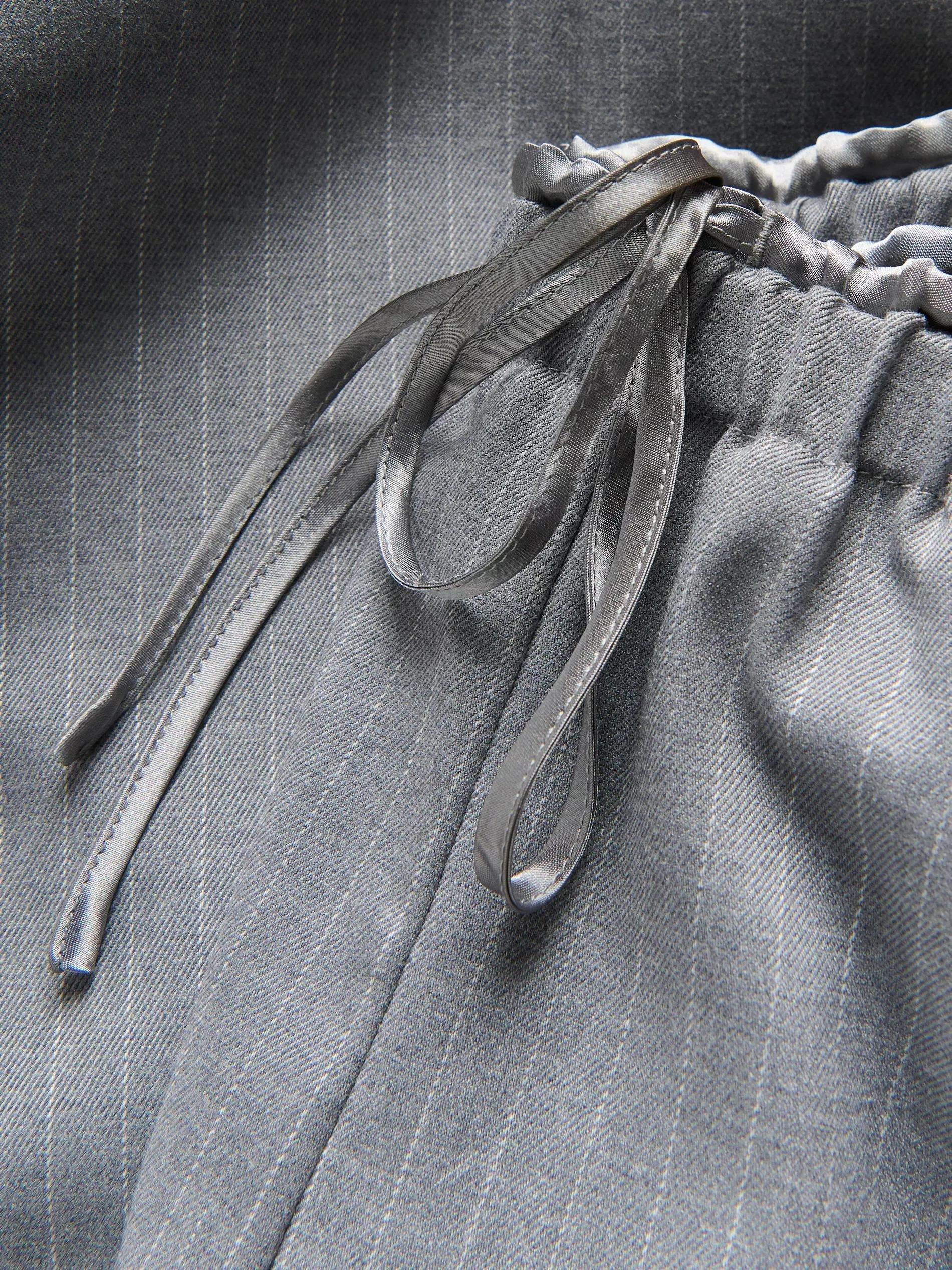 Grey Loose Rib Knit Trousers, Grey, large image number 5