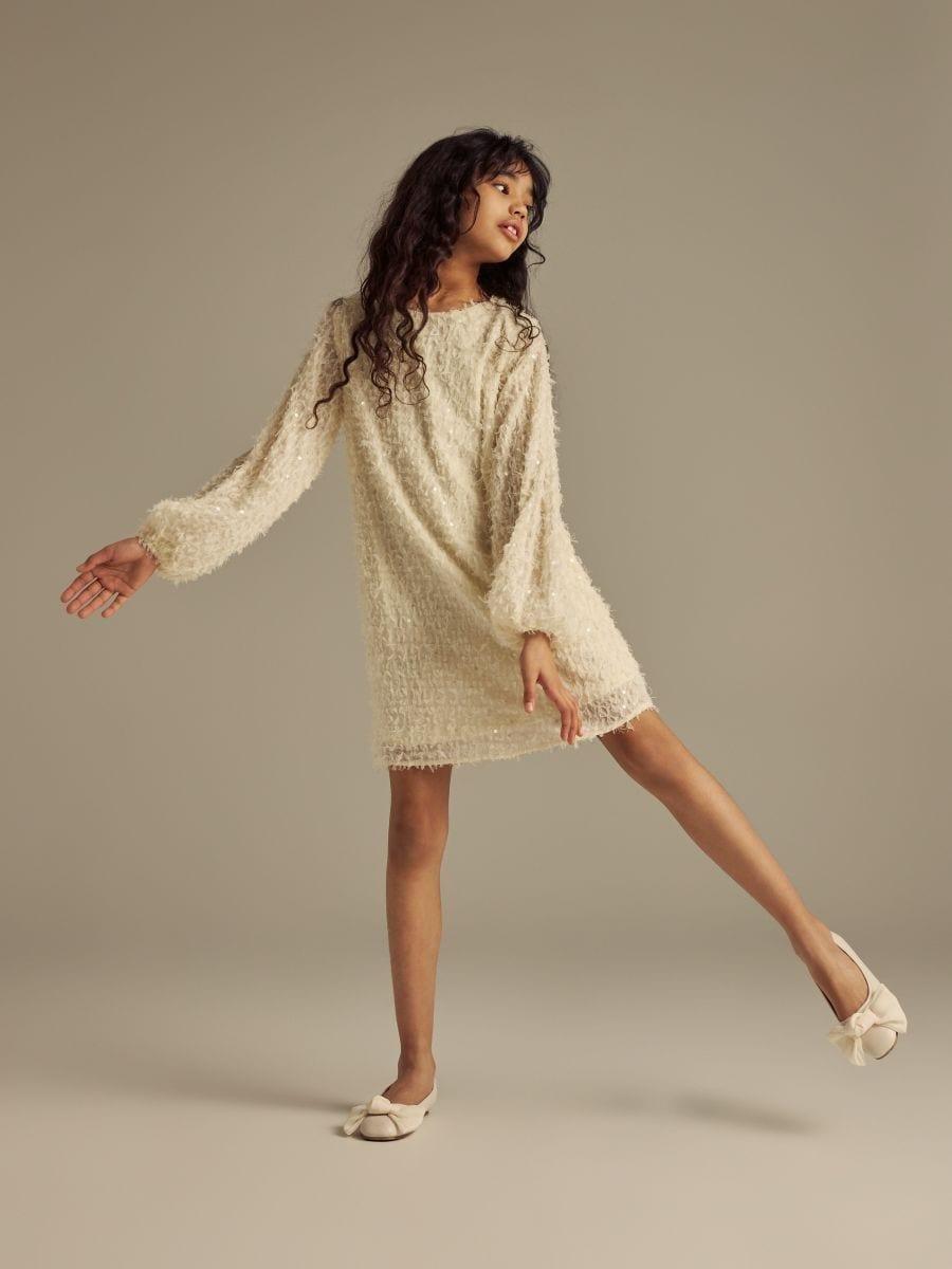 Yellow Sequin Dress, Yellow, large image number 2