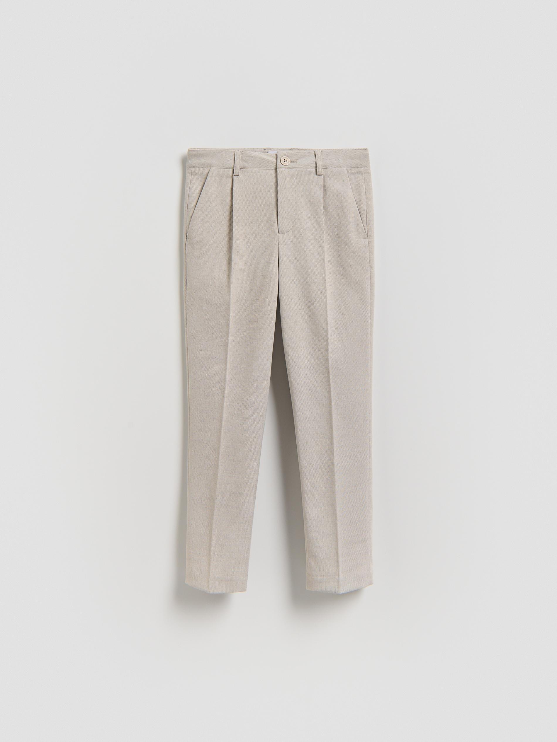 Beige Elegant Trousers, Beige, large image number 0