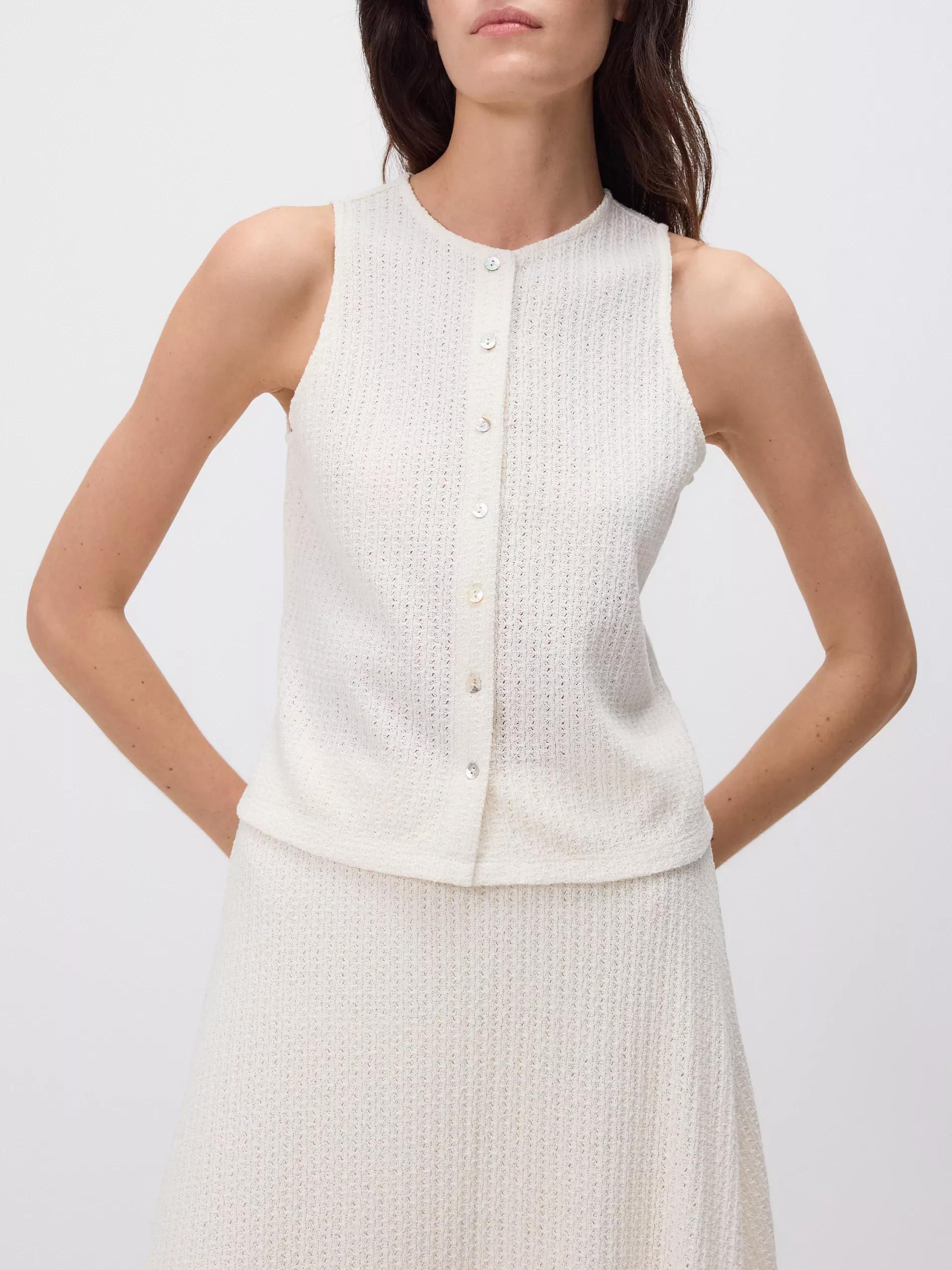 Cream Blouse With Decorative Buttons, , large image number 2