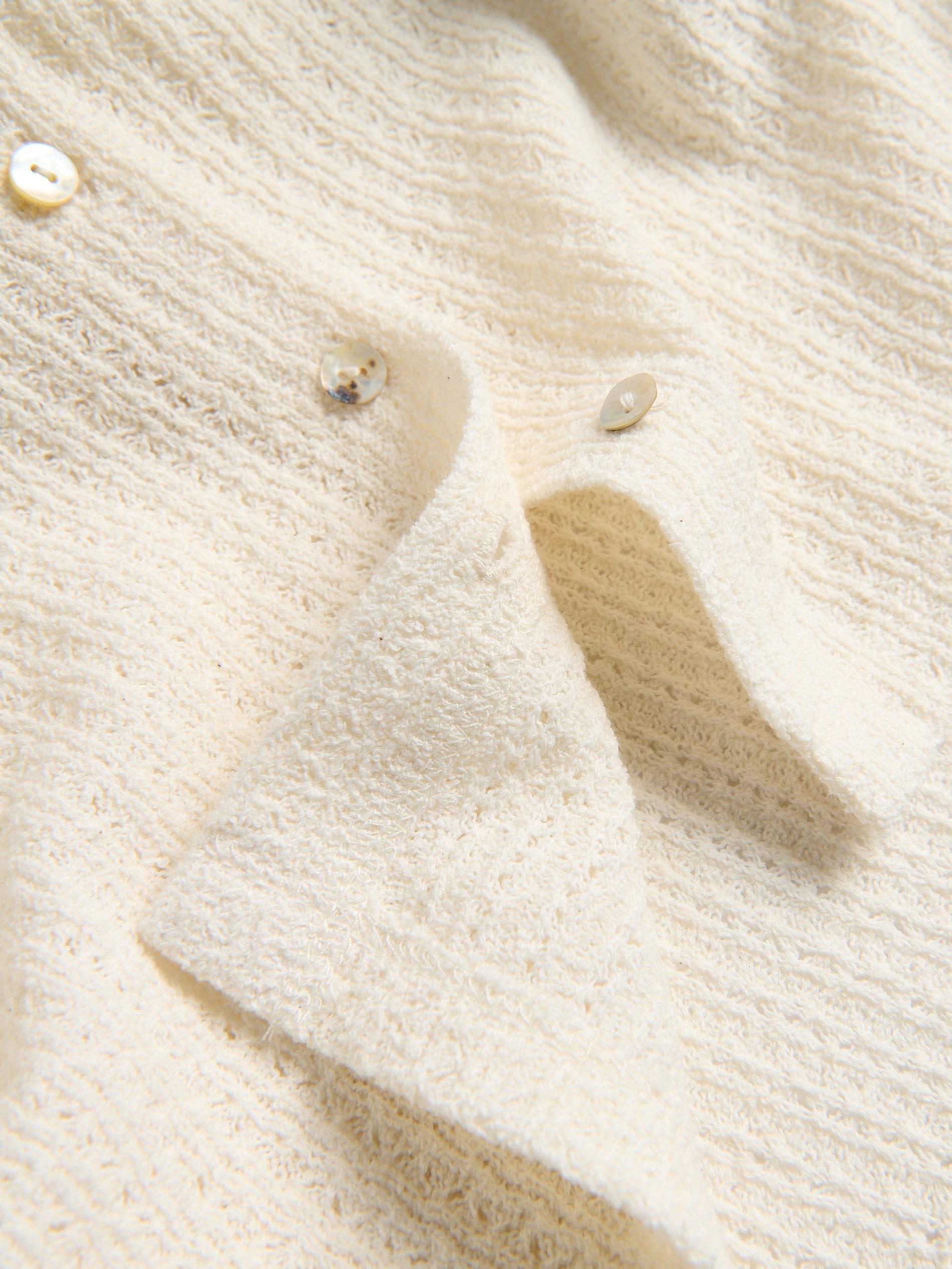 Cream Blouse With Decorative Buttons, , large image number 5