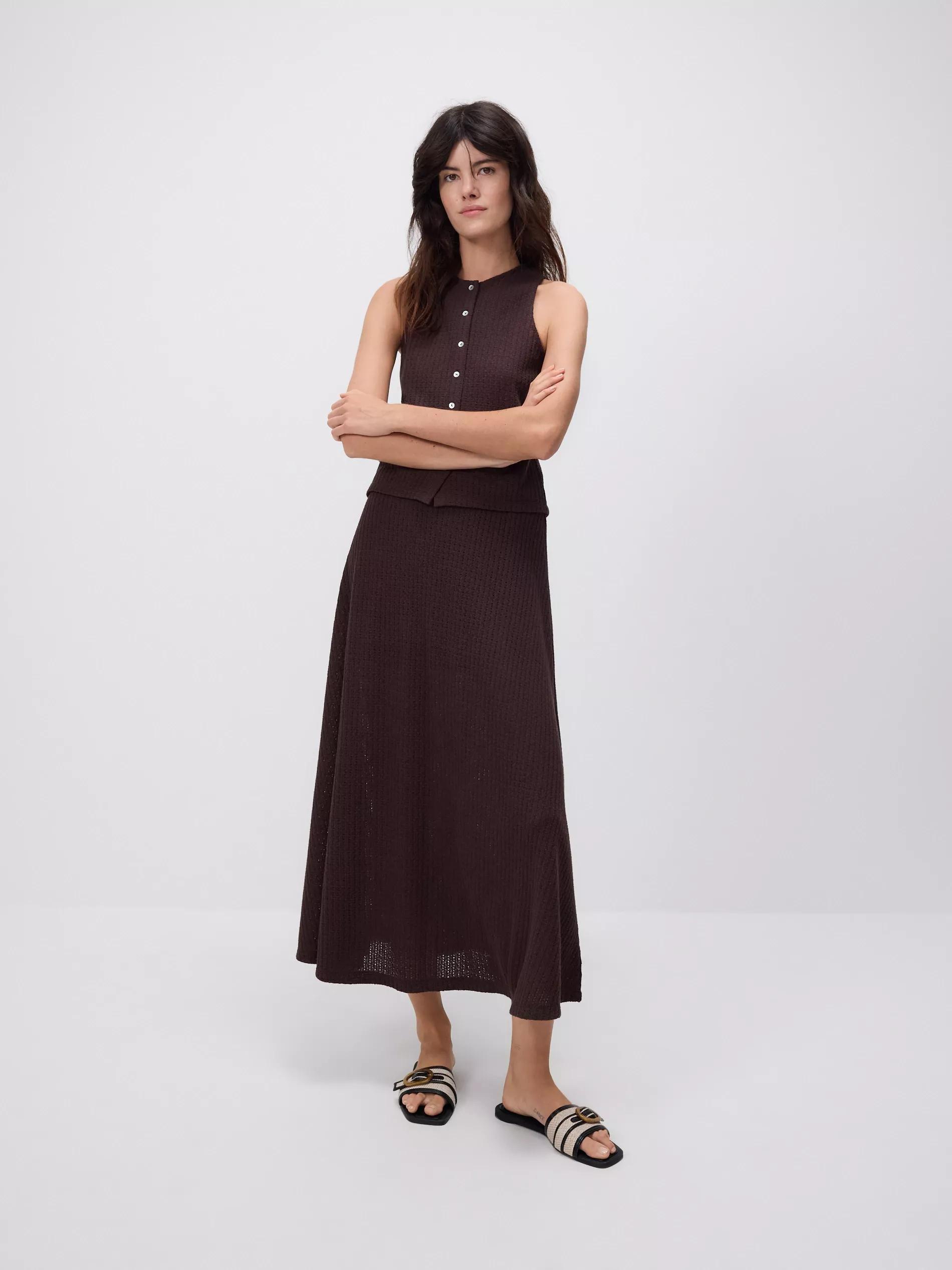 Brown Blouse With Decorative Buttons, Brown, large image number 3