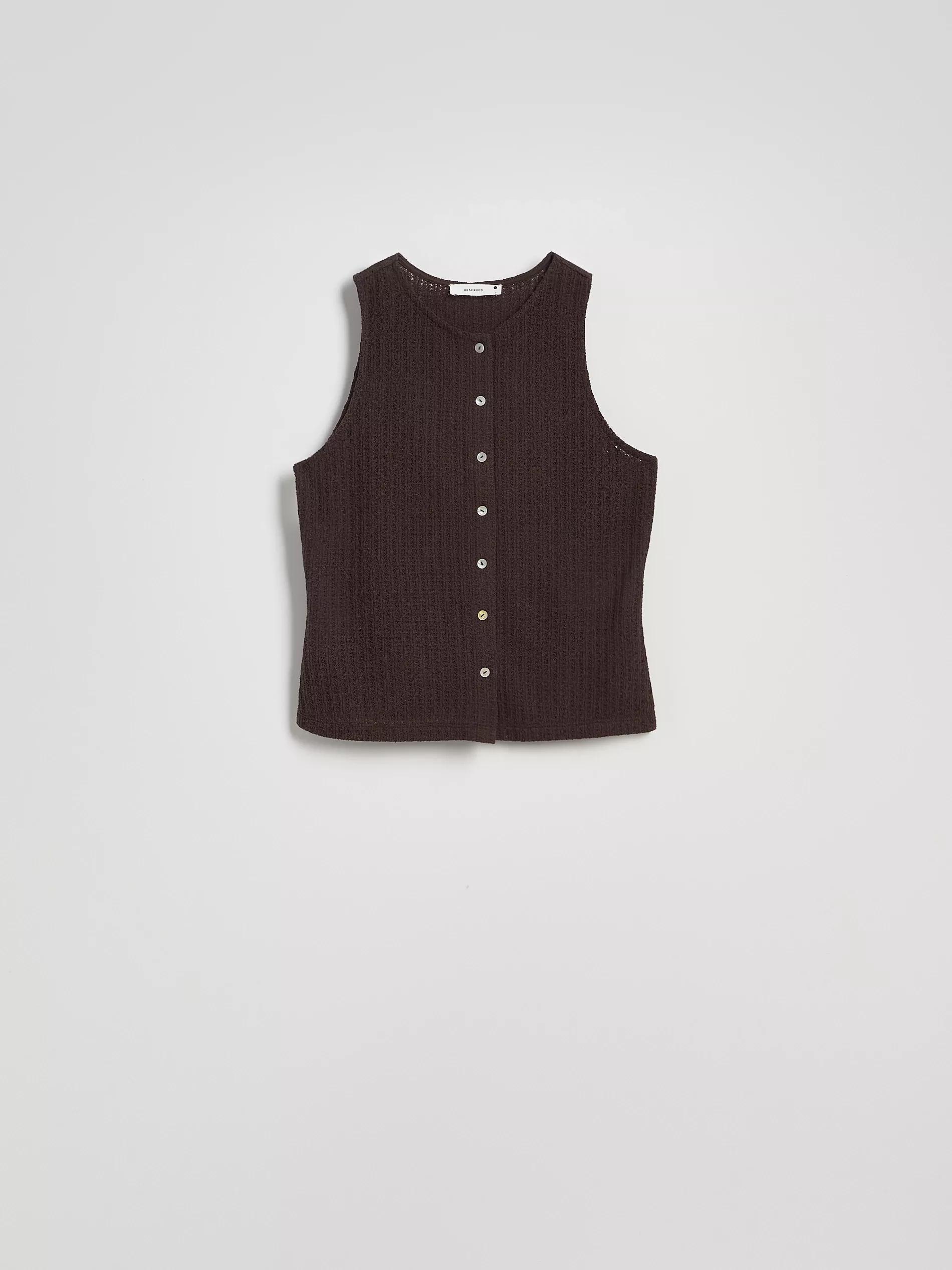 Brown Blouse With Decorative Buttons, , large image number 4
