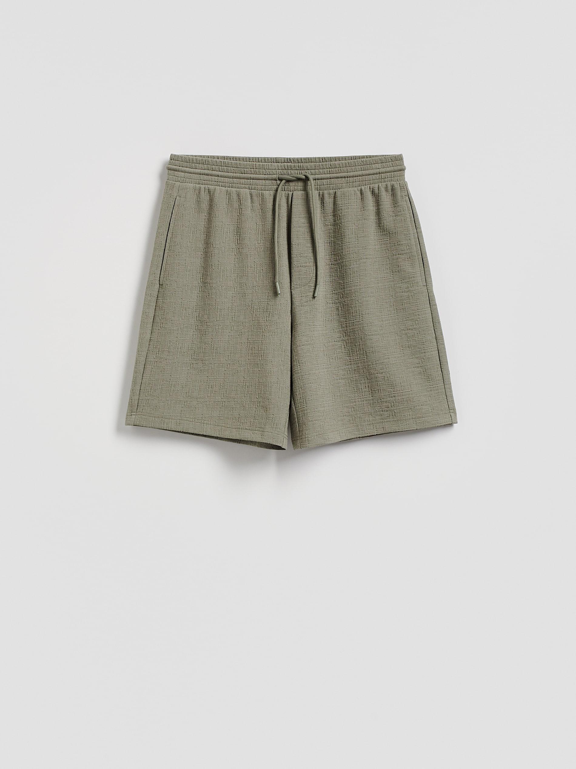 Green Structured Regular Fit Shorts, Green, large image number 0