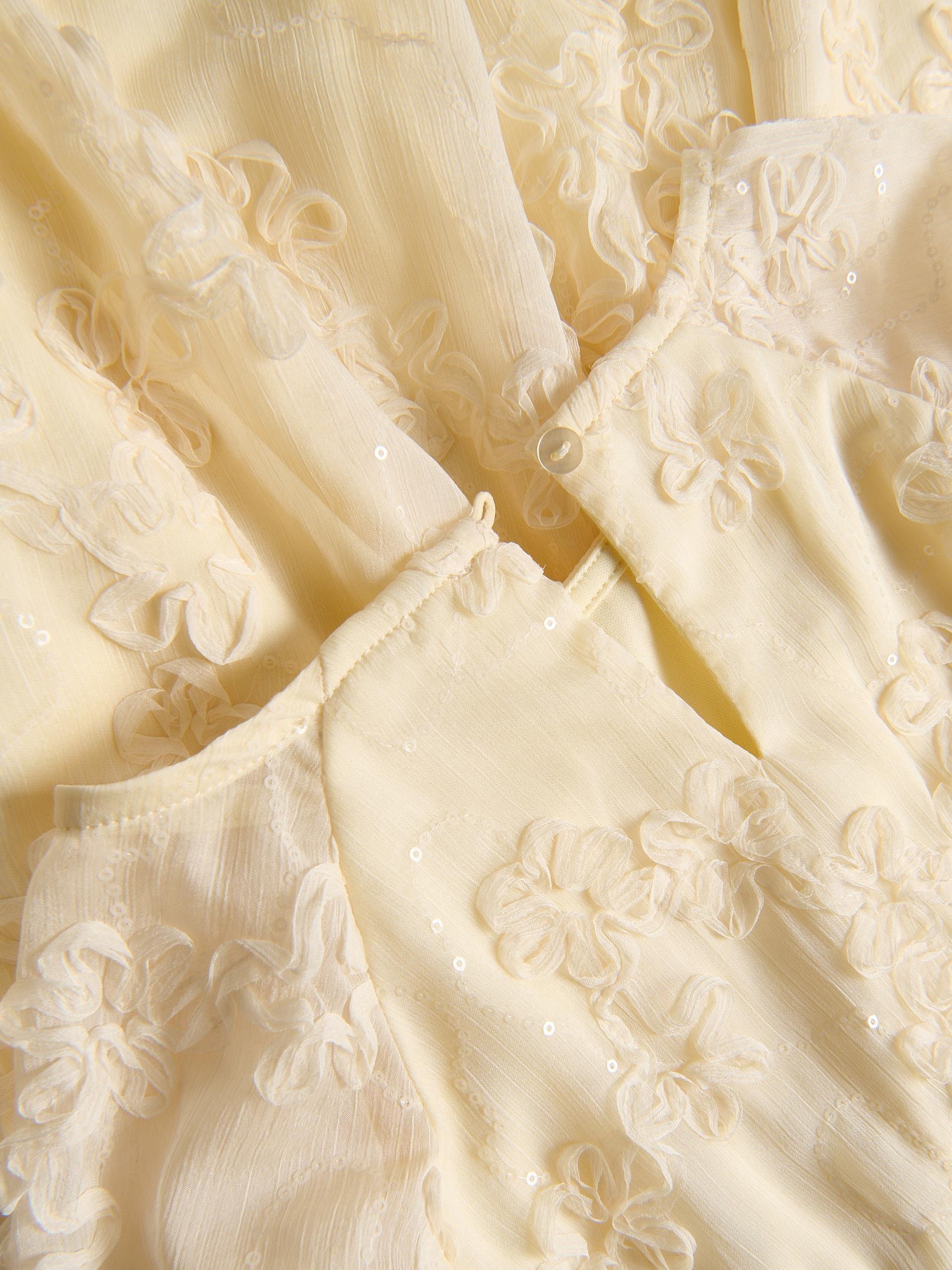 Beige Sequin Dress, Ivory, large image number 3