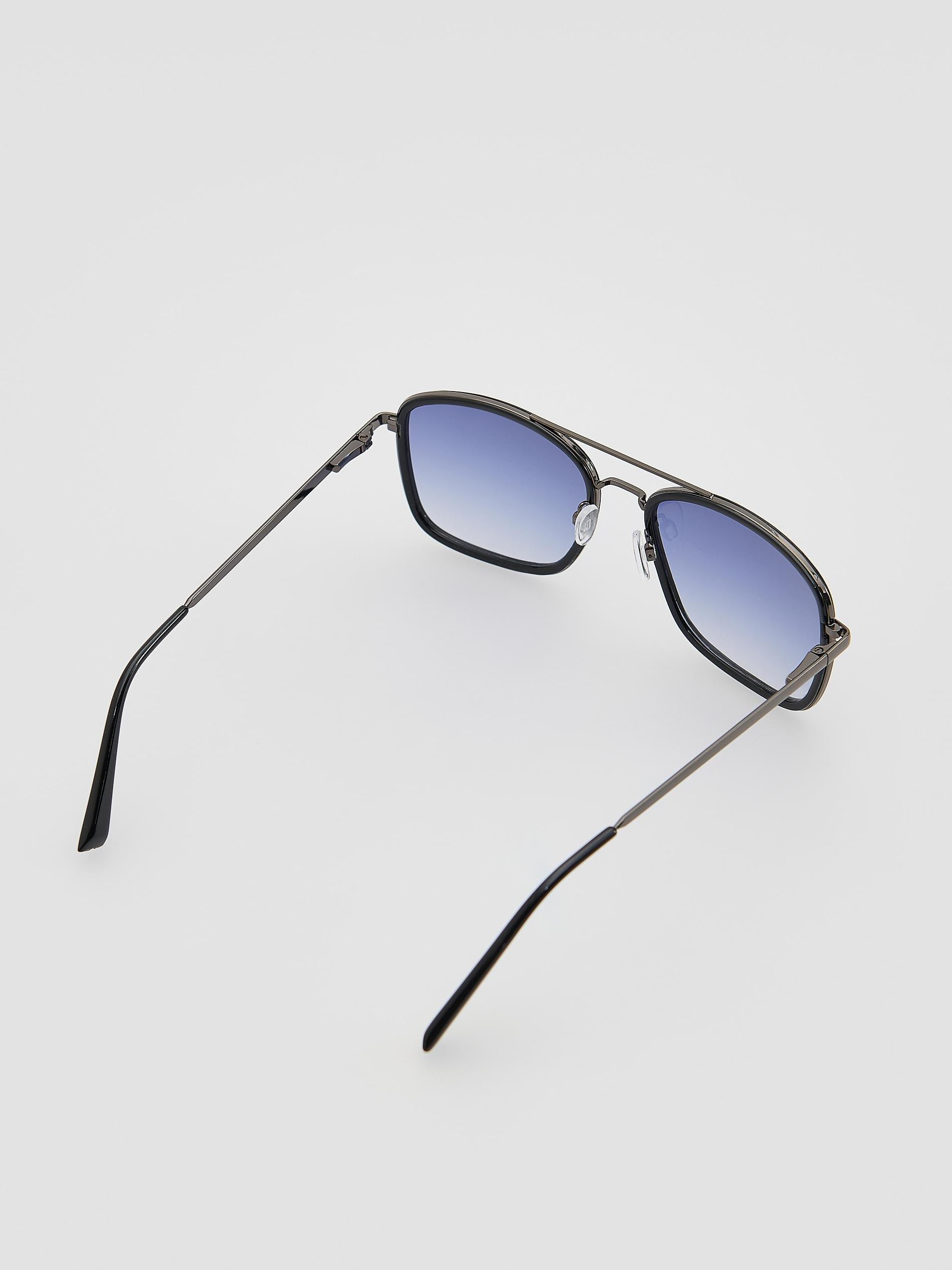 Black Aviator Sunglasses, Black, large image number 1