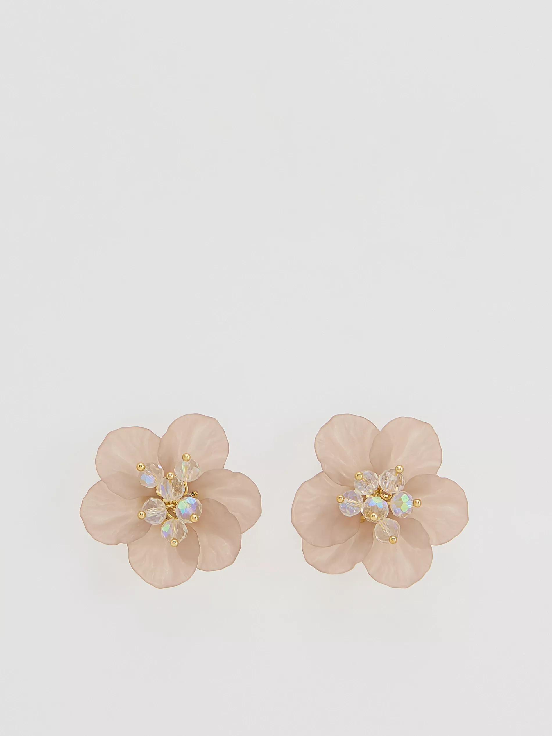LAVENDER Flower-shaped earrings, Purple, medium
