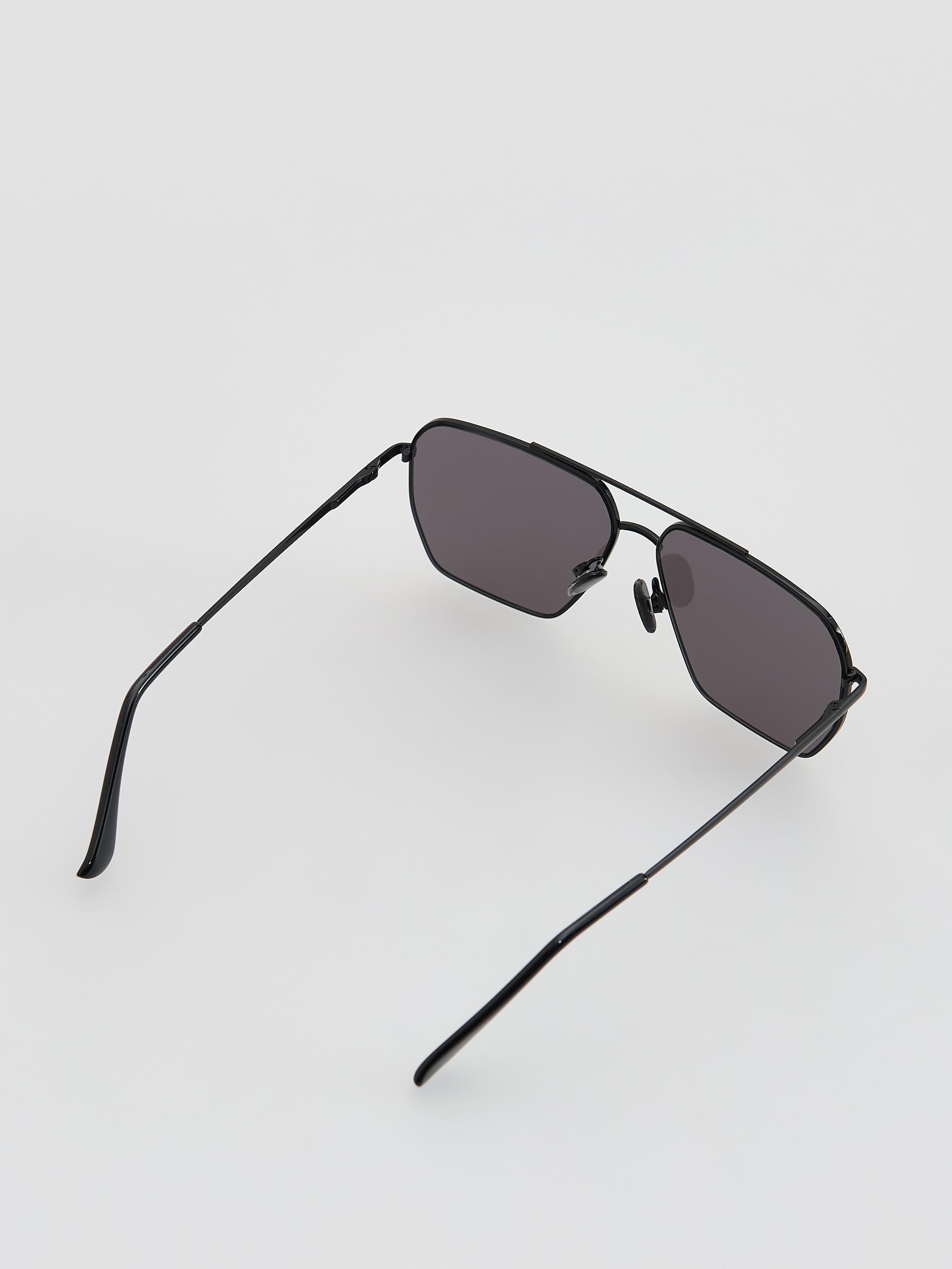 Black Aviator Sunglasses, Black, medium