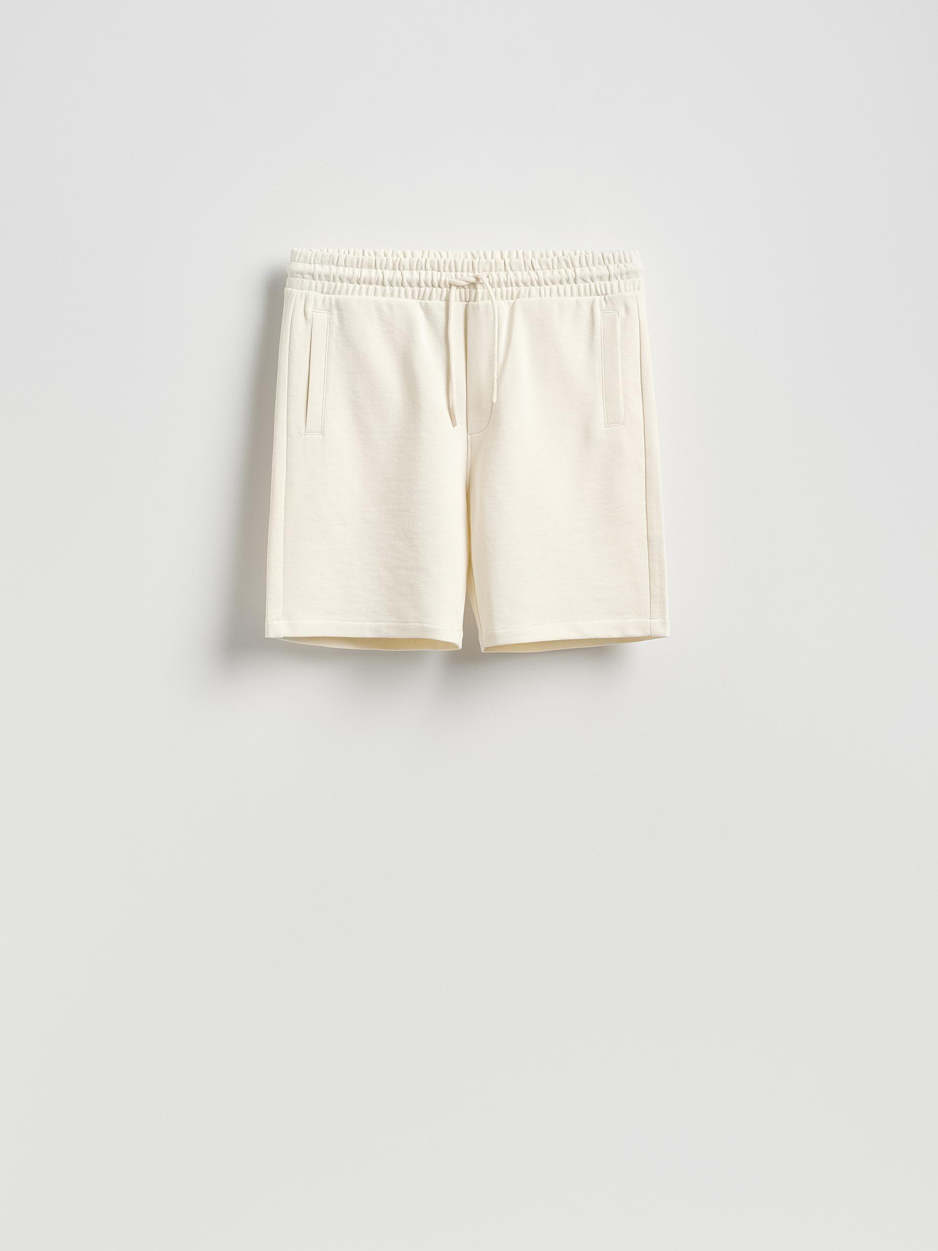 Cream Regular Fit Sweat Shorts, Ivory, large image number 0