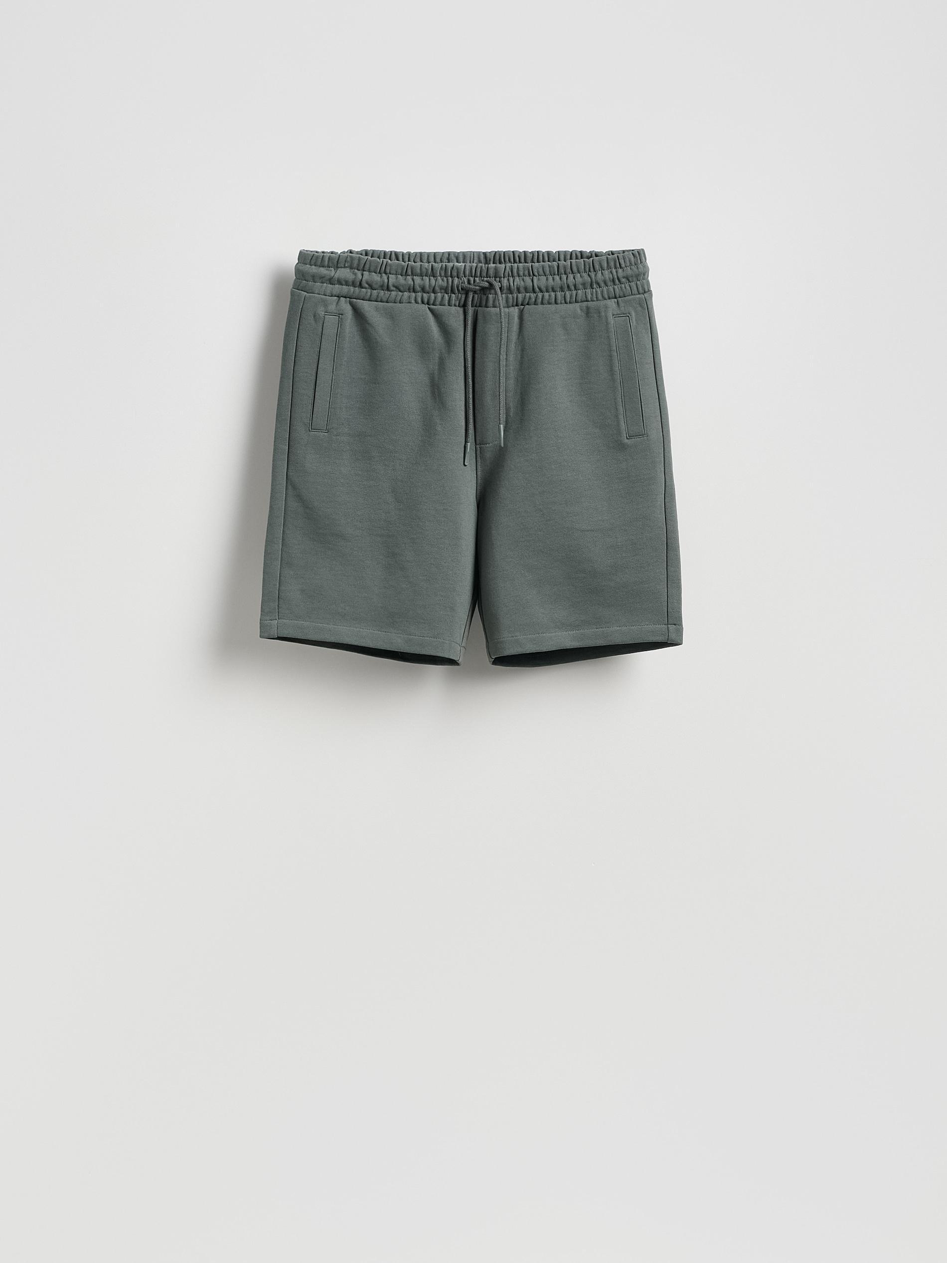 Green Regular Fit Sweat Shorts, Green, medium