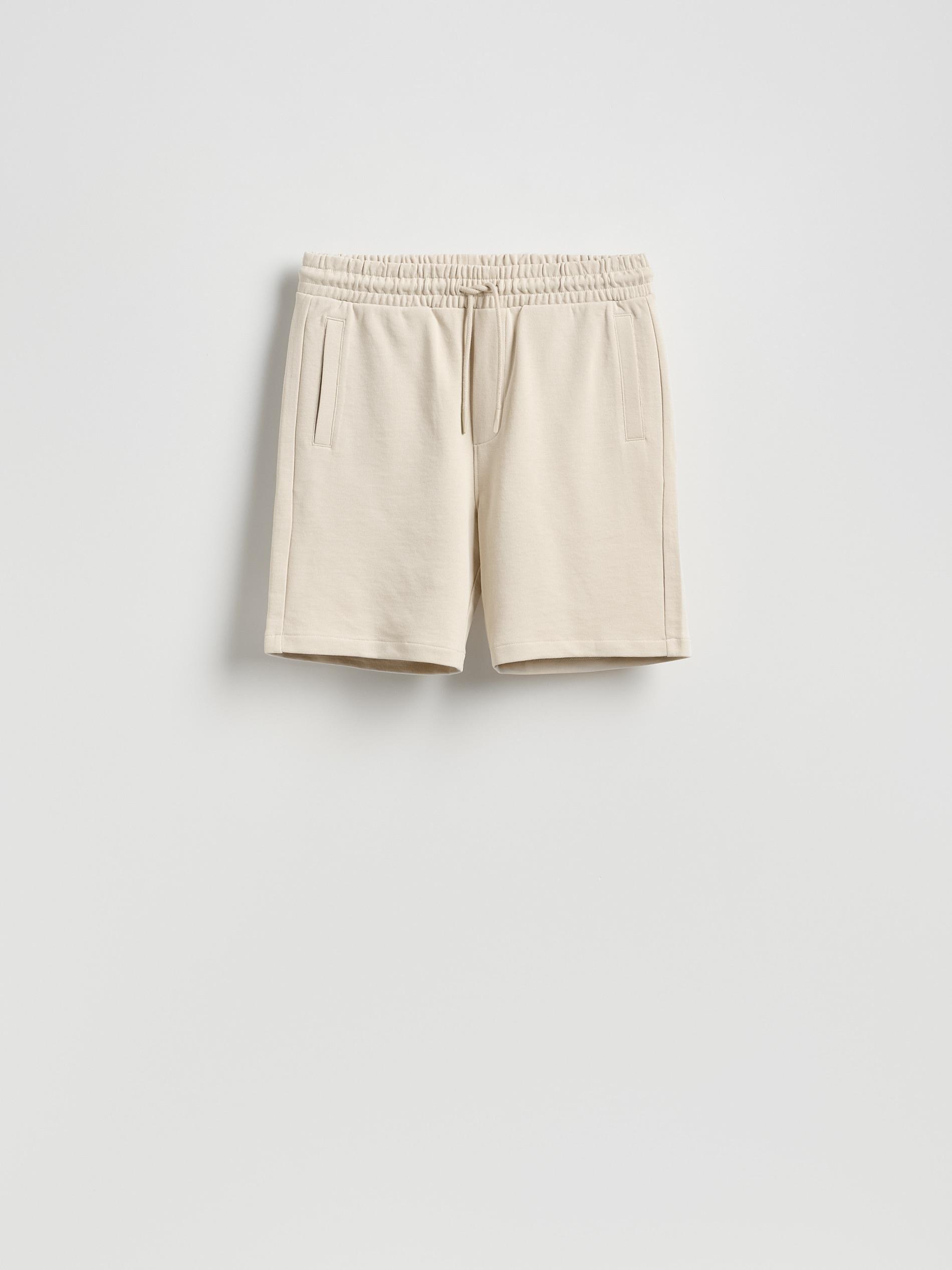 Beige Regular Fit Sweat Shorts, Beige, large image number 0