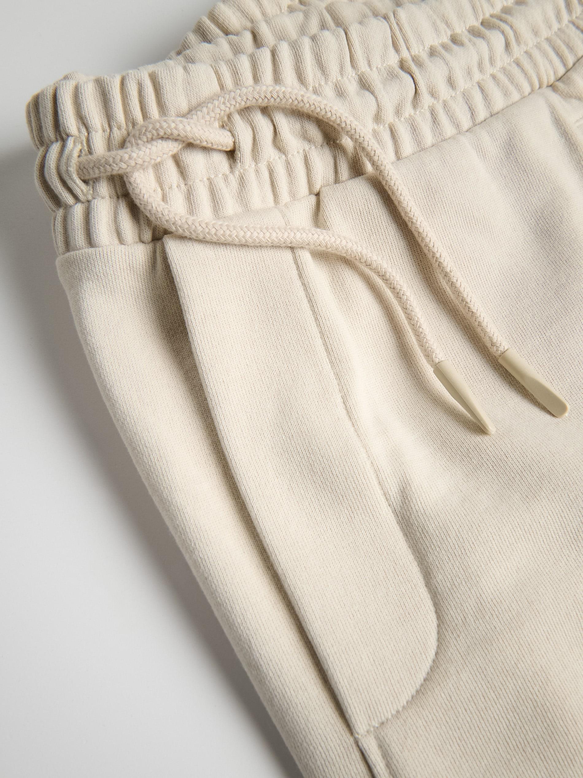 Beige Regular Fit Sweat Shorts, Beige, medium