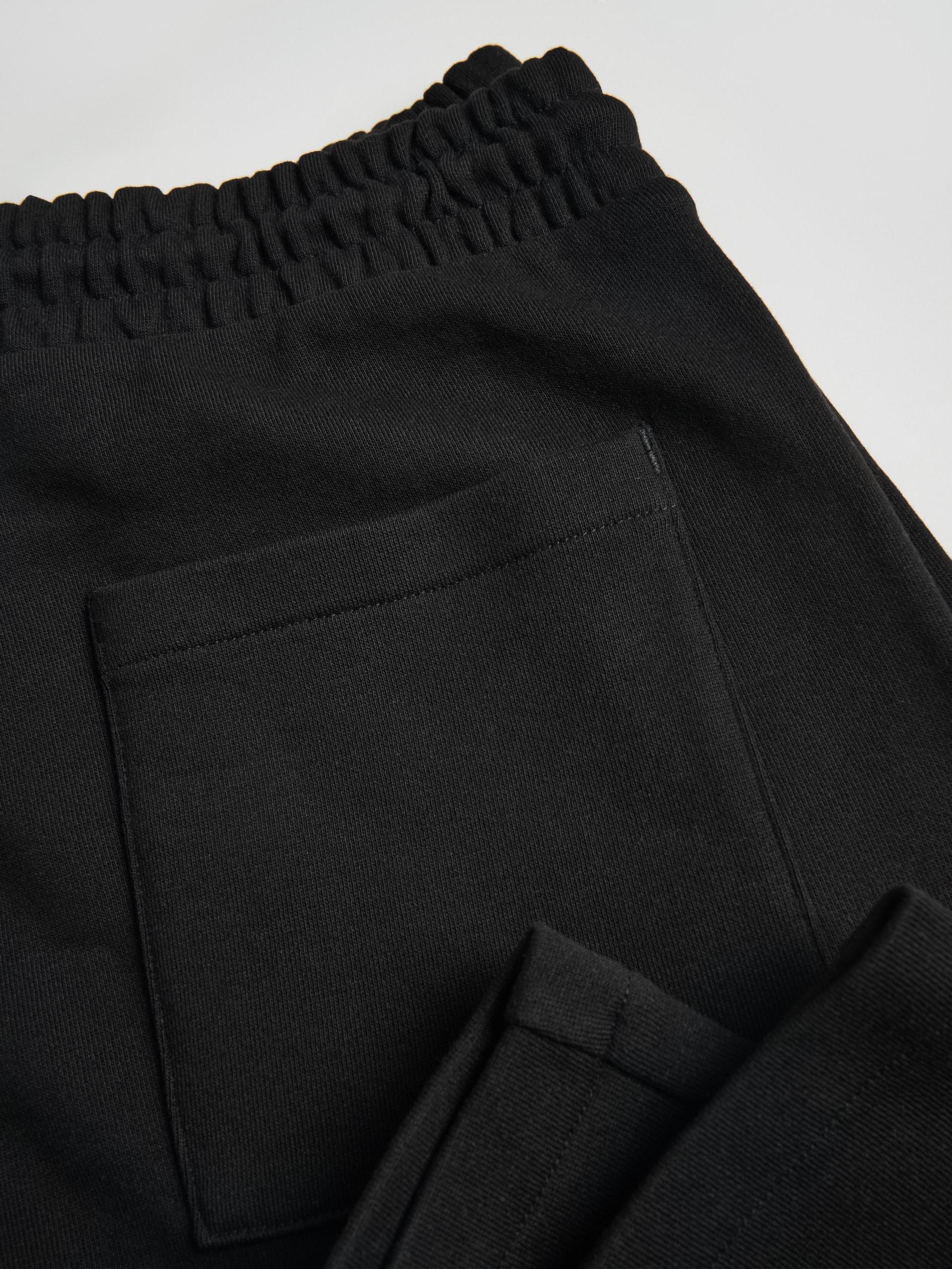 Black Regular Fit Sweat Shorts, Black, medium